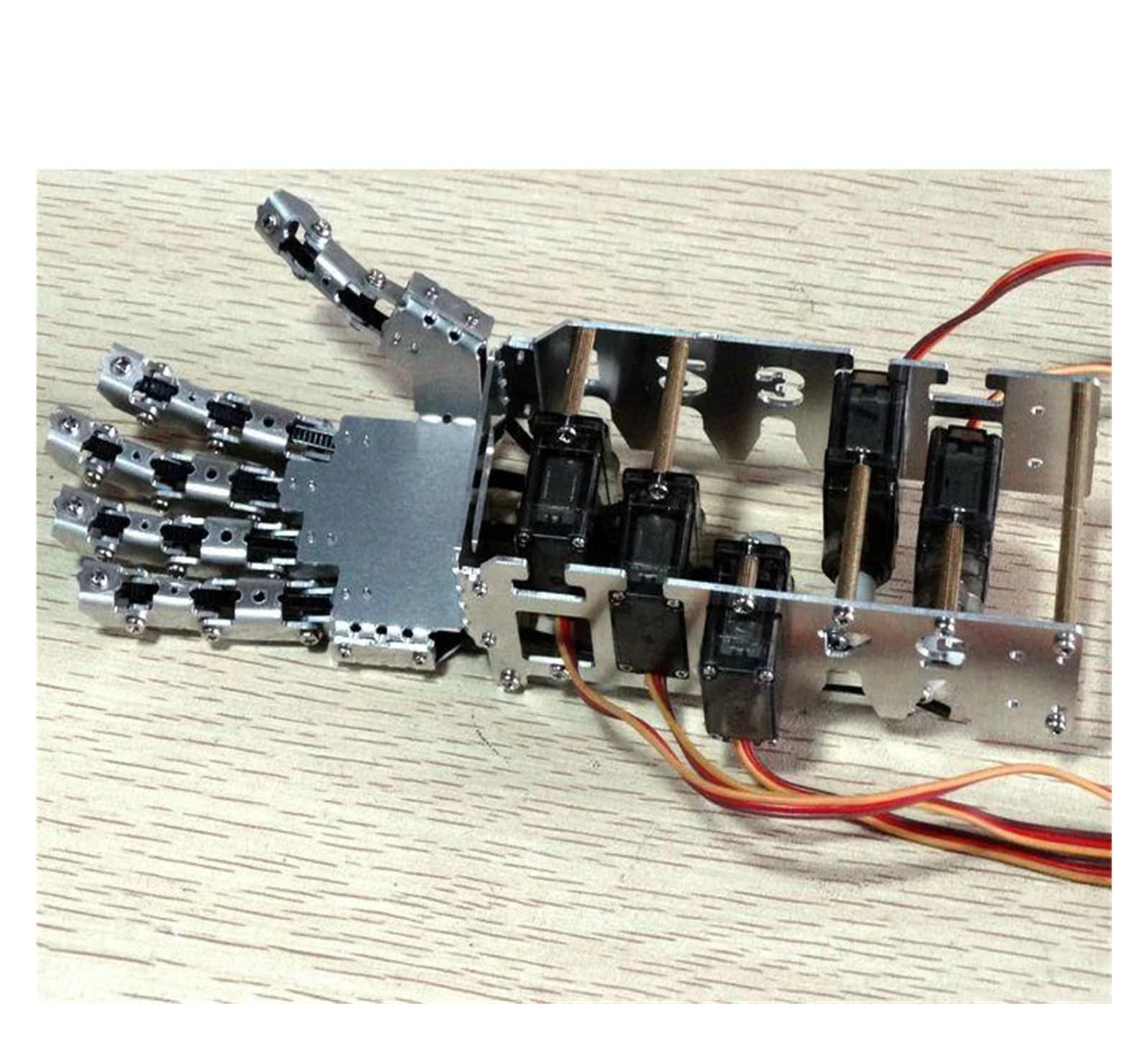 5 Gradi di libertà di Movimento, Palma in Metallo, Robot umanoide con Dito Meccanico bionico, Piccolo manipolatore servo a 5 Assi, Pinza Artiglio Fai da Te Robot Giocattolo(1 Pair Hand)