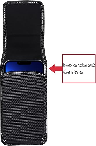 Miniatura 3 de Soporte para cinturón de teléfono celular para hombres, funda de cuero para hombre, 6.7-6.9 pulgadas, bolsa de cintura de viaje al aire libre, funda