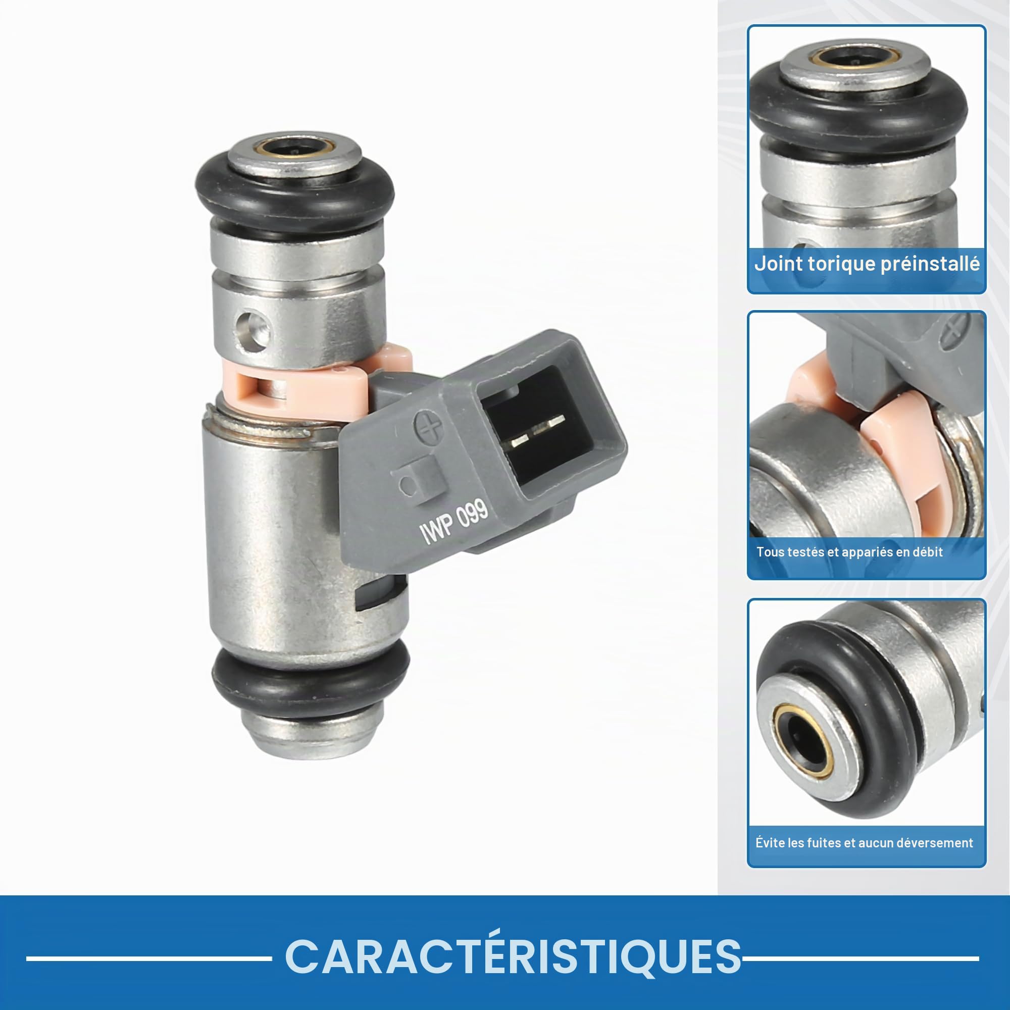 A ABSOPRO Injecteur De Carburant Pour Renault Twingo 01-07 1.0/1.2 1pc | Gris, Métal, Plastique, 47x15mm, 12V, 8200025248, Pour RENAULT Kangoo 2002-2007 1.0, Disque 2 Trous, 2 Broches