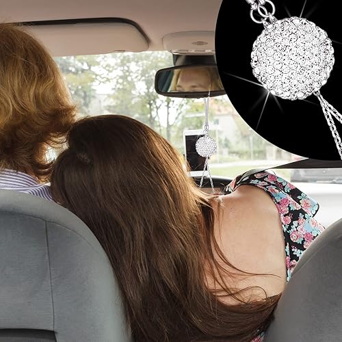 Miniatura 4 de Frienda 6 Pieces Fluffy Car Accessories Set Bling Fluffy Steering Wheel Cover Soft Fuzz Handbrake Gear Shift Cover Bling Mirror Fuzz Car Pad