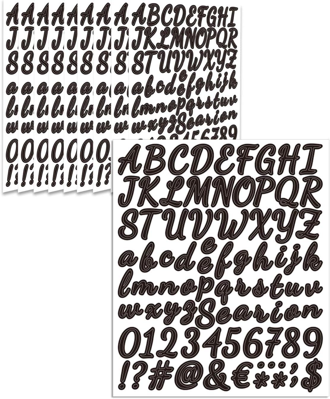 Uniclife 10 Sheets Letter Stickers, 840 Pcs Scrapbook Stickers, 1 Inch Vinyl Number Alphabet Sticker, Self-Adhesive Stick on Letters for Mailbox Bottles Crafts Posters Decor, Black