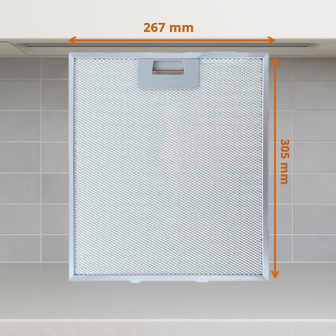Recamania Kit de 3 unidades. Filtros de aluminio para campanas extractoras de 267 x 305 x 9, compatibles con el modelo "Elica"