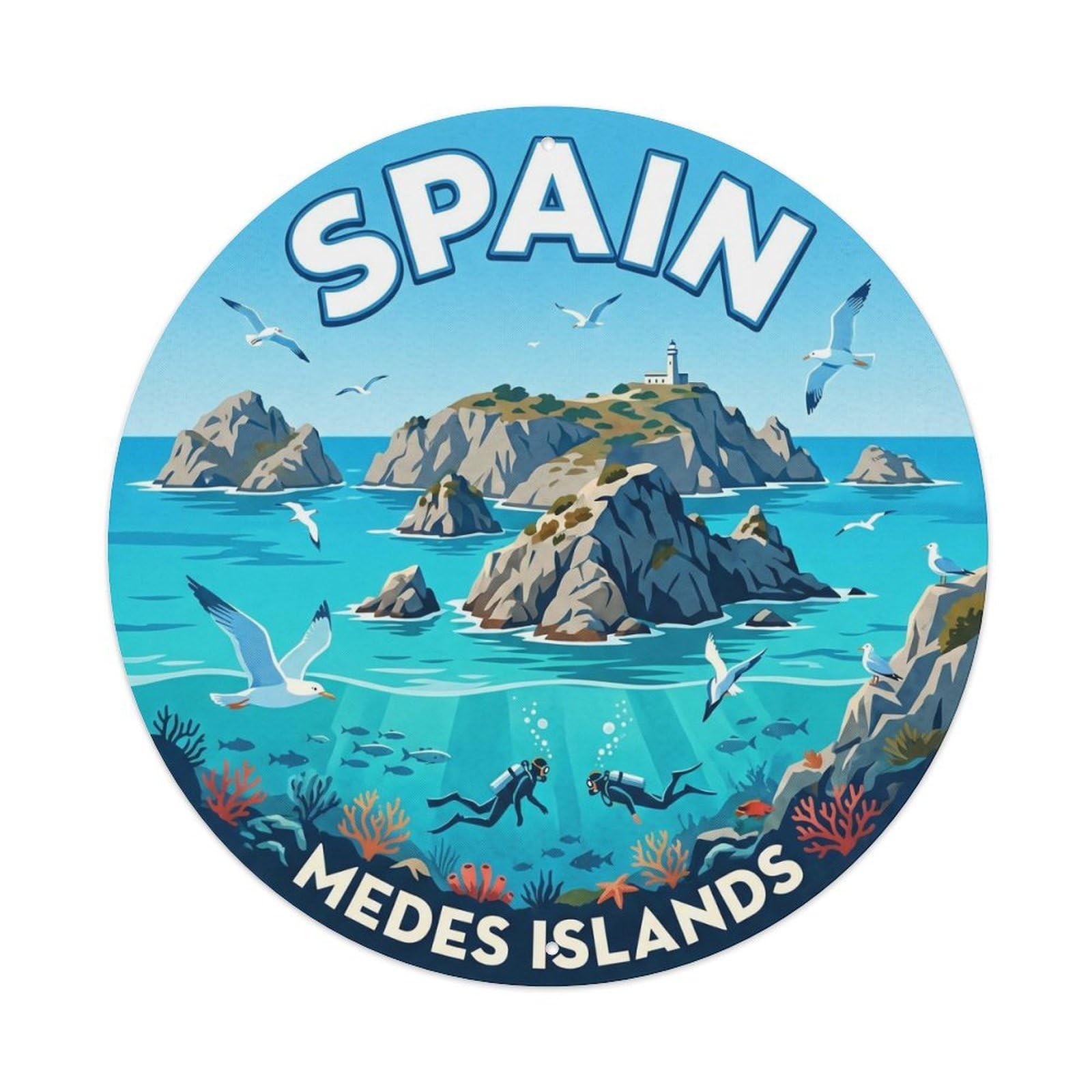 Costa Brava Medes Islands Spain Landmark Travel Metal Tin Sign