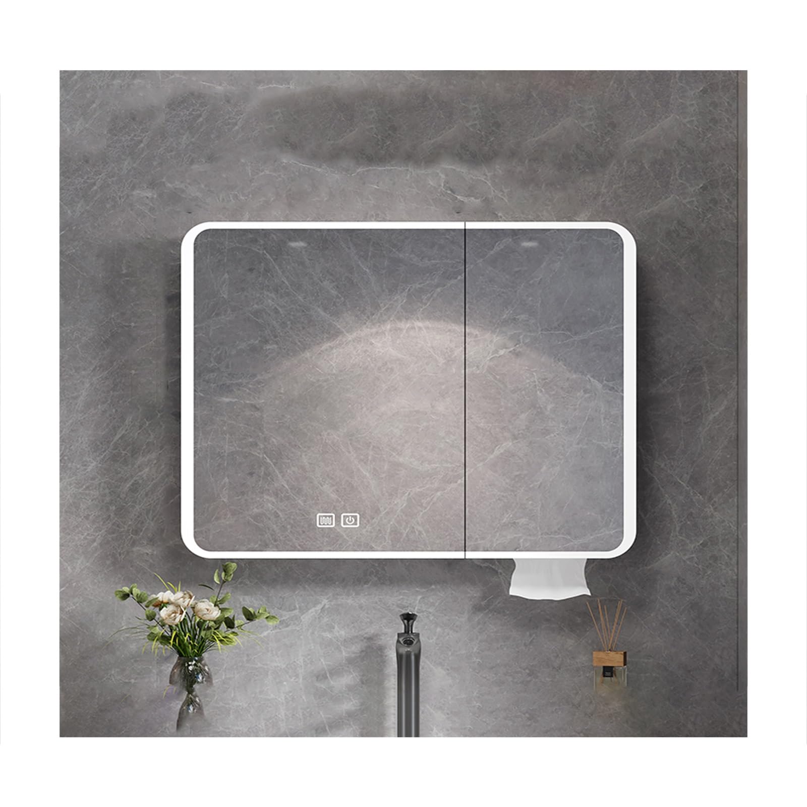 FLYIODFCXV bathroom mirror cabinet, Suitable for Modern Minimalist Bathrooms, Apartments, Hotel Suites, Dormitories(80 * 70cm/34.5 * 27.5in)