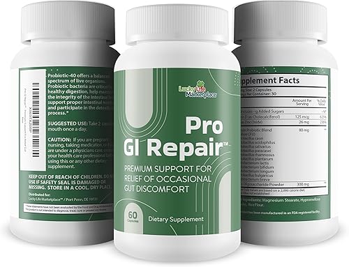 Miniatura 4 de Pro GI Repair - Suplemento probiótico premium para apoyar la salud intestinal - Apoya la función gastrointestinal y la regularidad - Fórmula