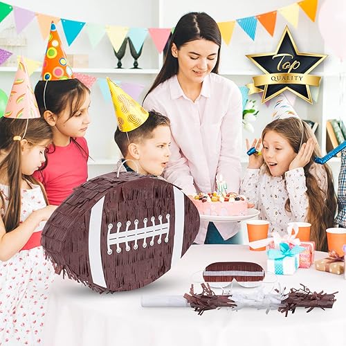Miniatura 7 de Paquete de piñata de fútbol con una venda y un murciélago (16 x 10 x 4 pulgadas), piñata de fútbol para niños, perfecta para fiestas de cumpleaños,