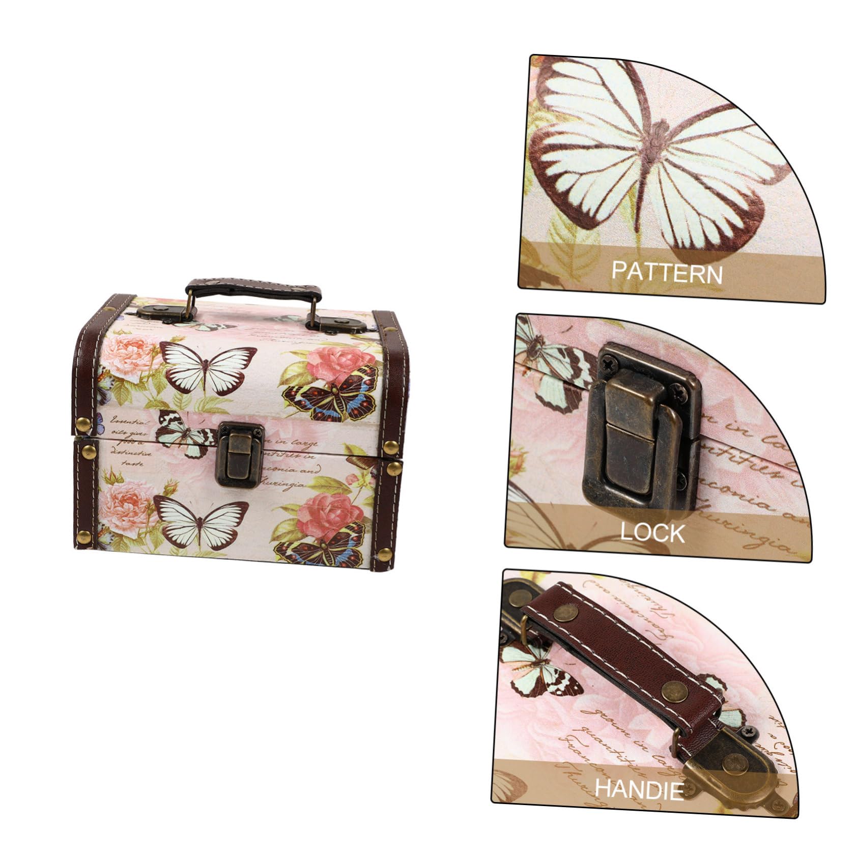 Boîte à Bijoux Vintage en Bois pour Femmes, Coffret Rangement Bijoux