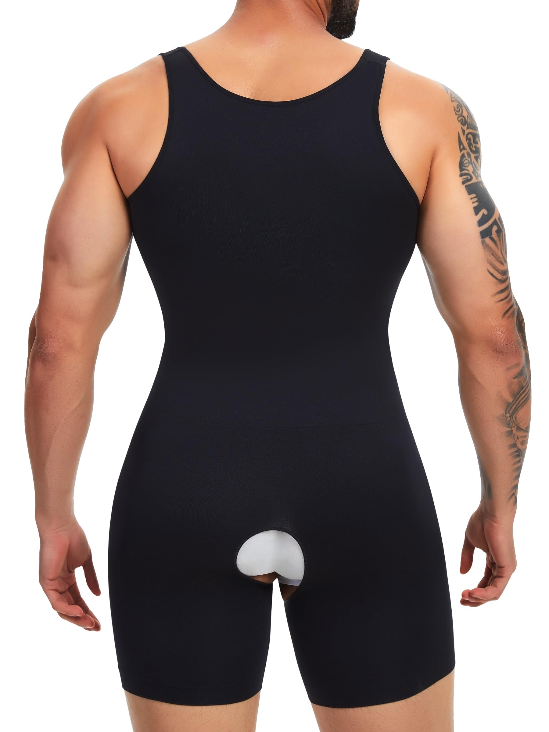 SLIMBELLE Body moldeador para hombre, camiseta sin mangas con control de abdomen, moldeadora de cuerpo completo, camiseta de compresión sin costuras, ligera