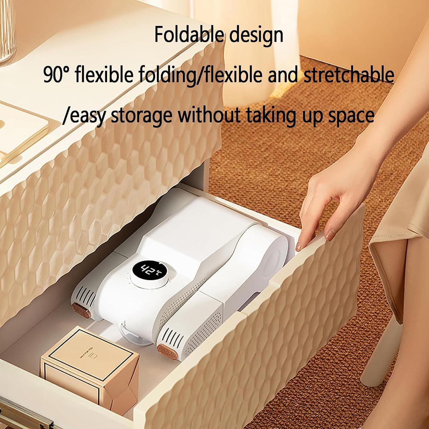 Shoe Dryer with Timer, 360° Heat Surround, Foldable Design, Auto Shut-Off (120min) - Ideal for Drying Shoes, Gloves, Hats, Socks, and Winter Gear