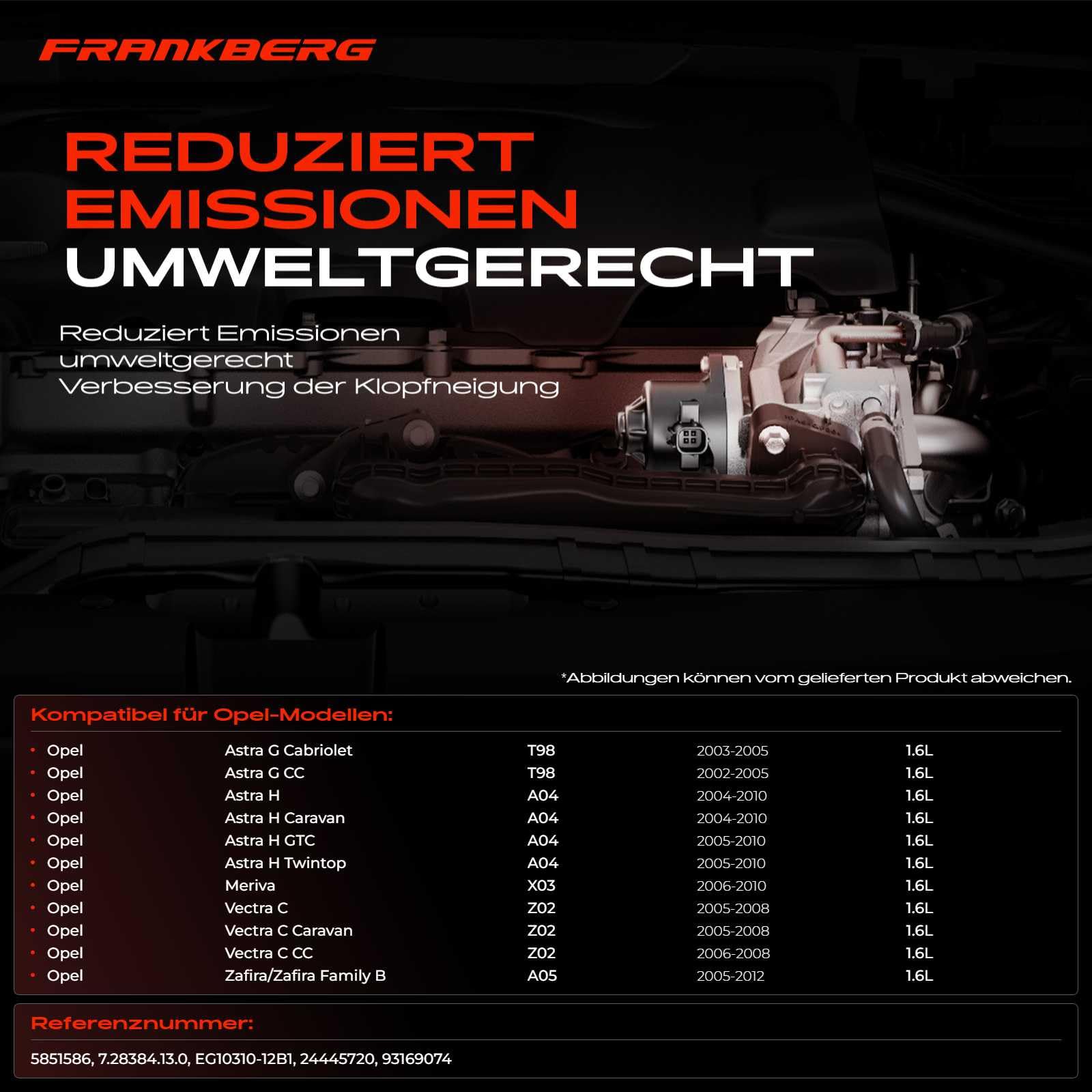AGR-Ventil Kühler Abgasrückführung für Astra G F67 F08 F48 F07 F35 F69 Astra H L48 L35 L08 L67 Meriva Vectra C Zafira/Zafira Family B A05 1.6L Benzin 2000-2012 24445720