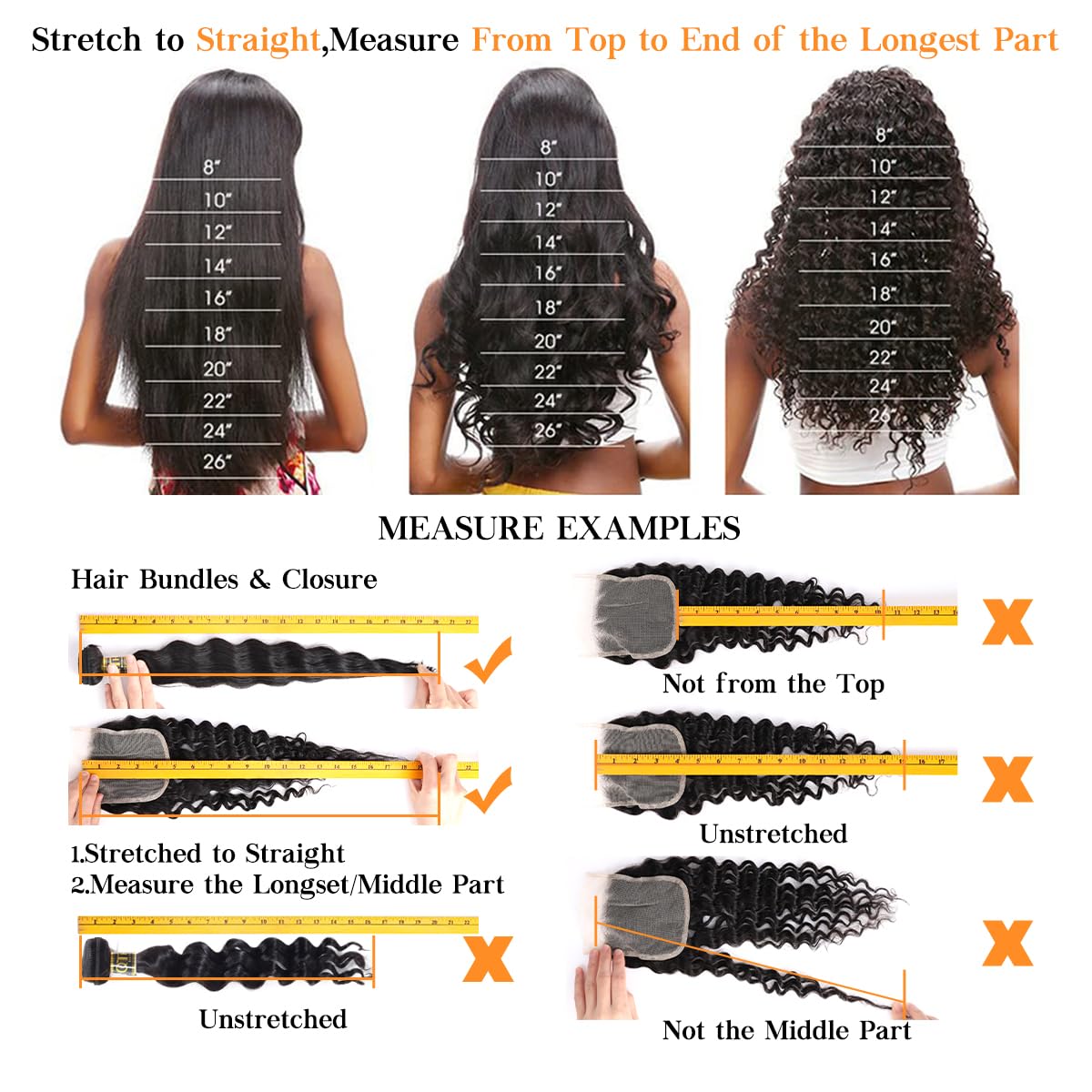 QTHAIR 18A Kinky Straight Hair 3 Bundles 22 24 26inch Yaki Human Hair Weave Unprocessed Brazilian Virgin Remy Sew in Hair Extensions Natural Black Bundles Human Hair