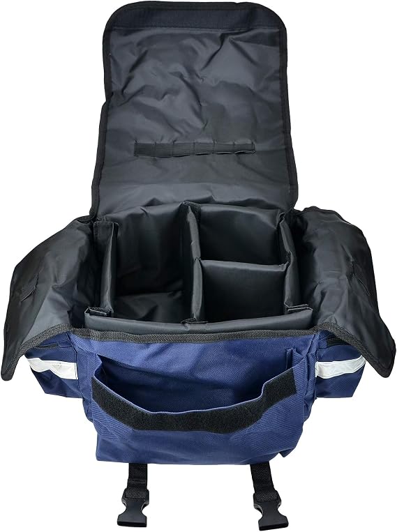Dealmed First Responder Trauma Bag - Empty EMS Equipment Kit - Blue Professional Emergency Organizer