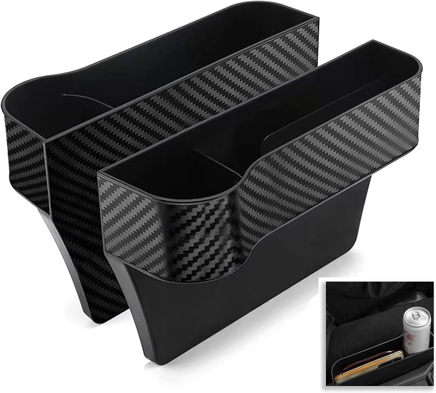 zhangttt For Audi A6 C7 2012-2018 Model Car Seat Gap Organizer – 3-in-1 Storage Box & Phone Holder | Universal Fit SUV/Truck | Leak-Proof Black Filler,Black/A