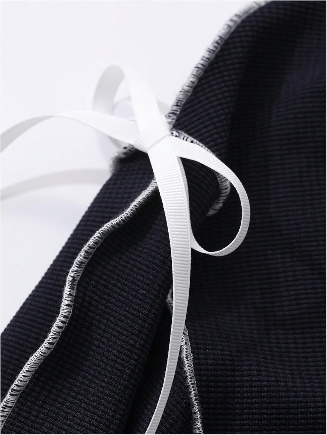 SweatyRocks Women's Oversized Bow Shirt Long Sleeve Crewneck Contrast Binding Sweatshirt - Image 6