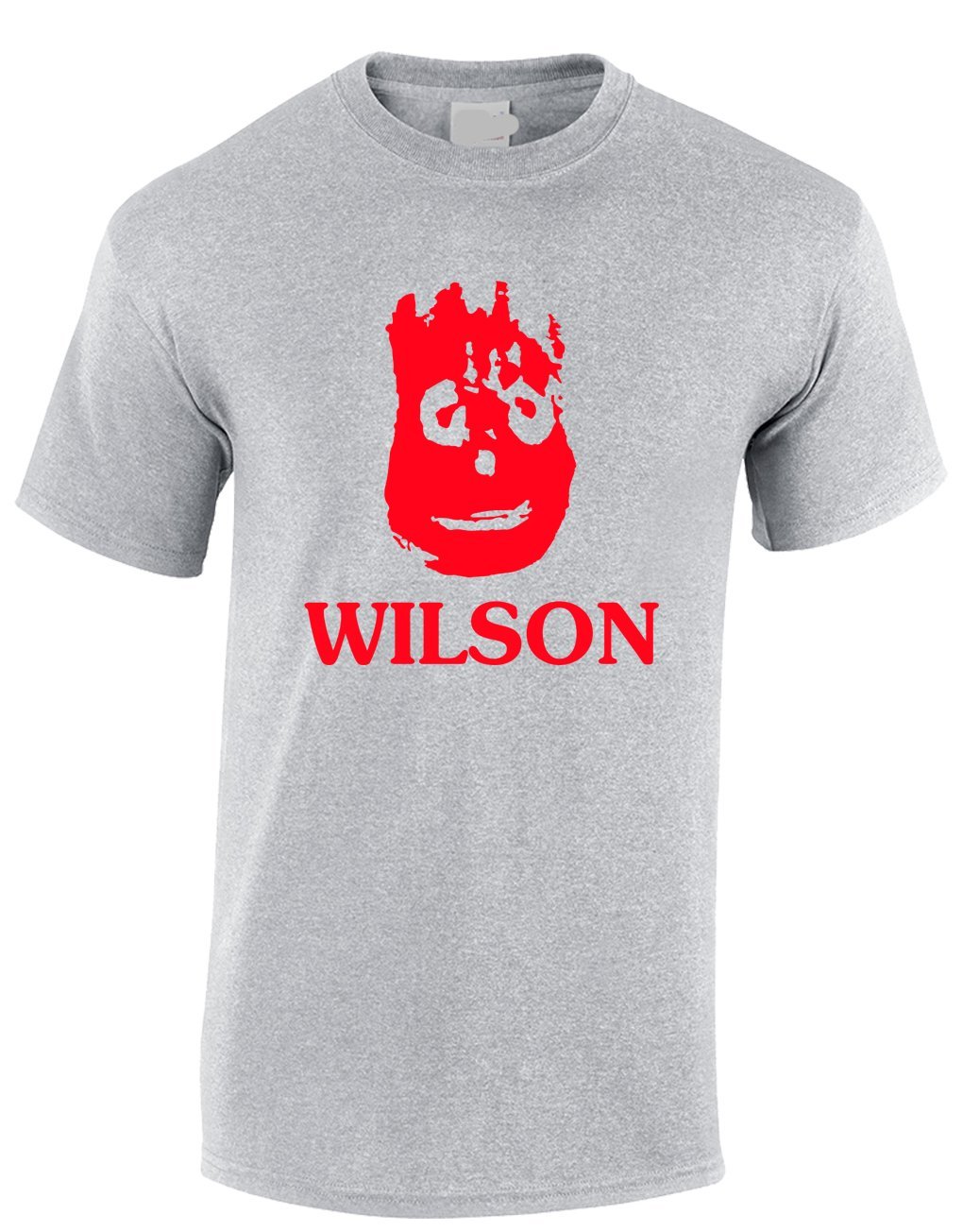 Crown Designs Men's Grey Wilson Silhouette Classic Movie Film Inspired For & Teenagers T-Shirts Tops - /Large