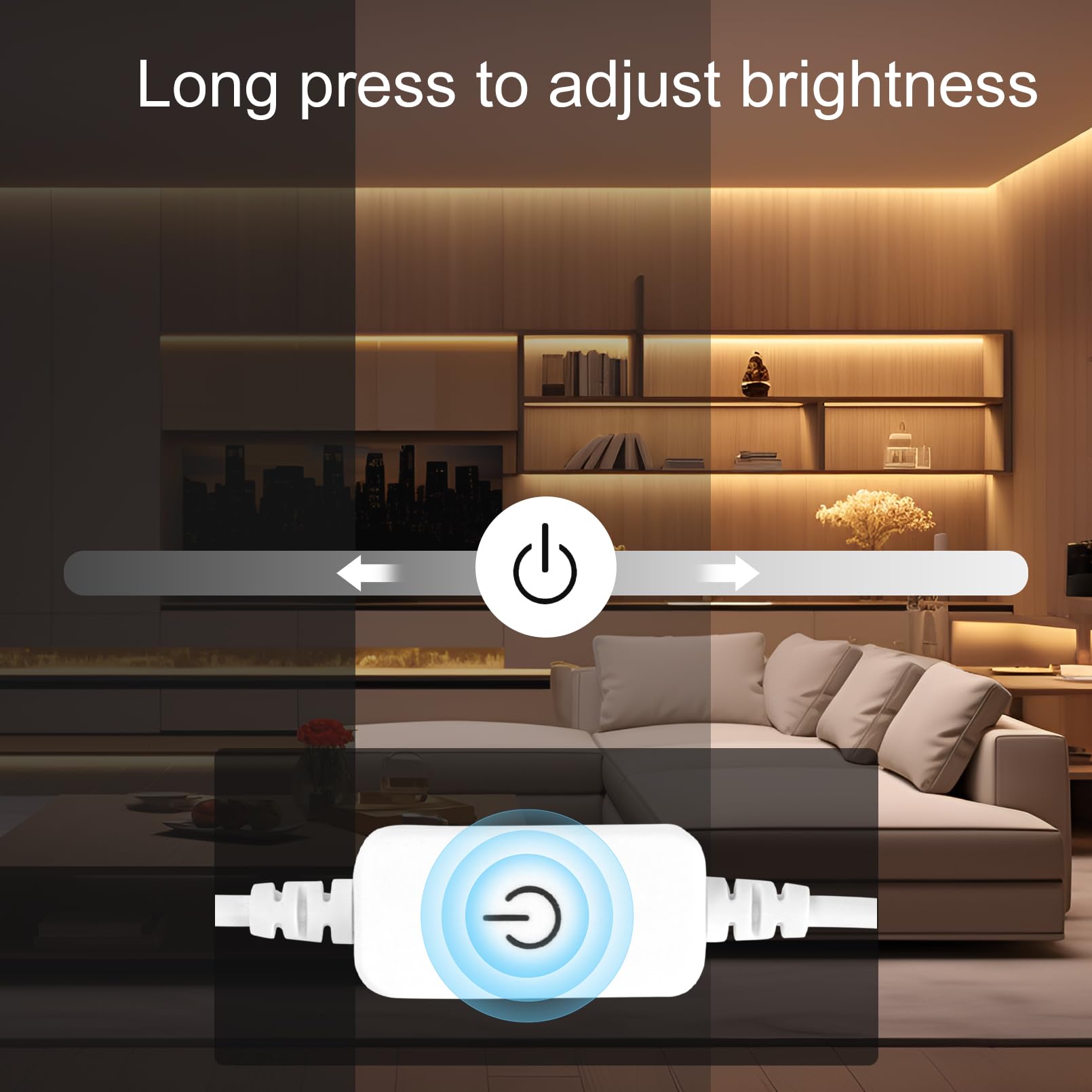 ZSLAIFU - 24V COB LED Lichtleiste, LED Hintergrundbeleuchtung, warme LED Lichtleiste mit Fernbedienung, COB flexibles Licht für Schlafzimmer, Schminkschrank DIY Beleuchtung Spiegel