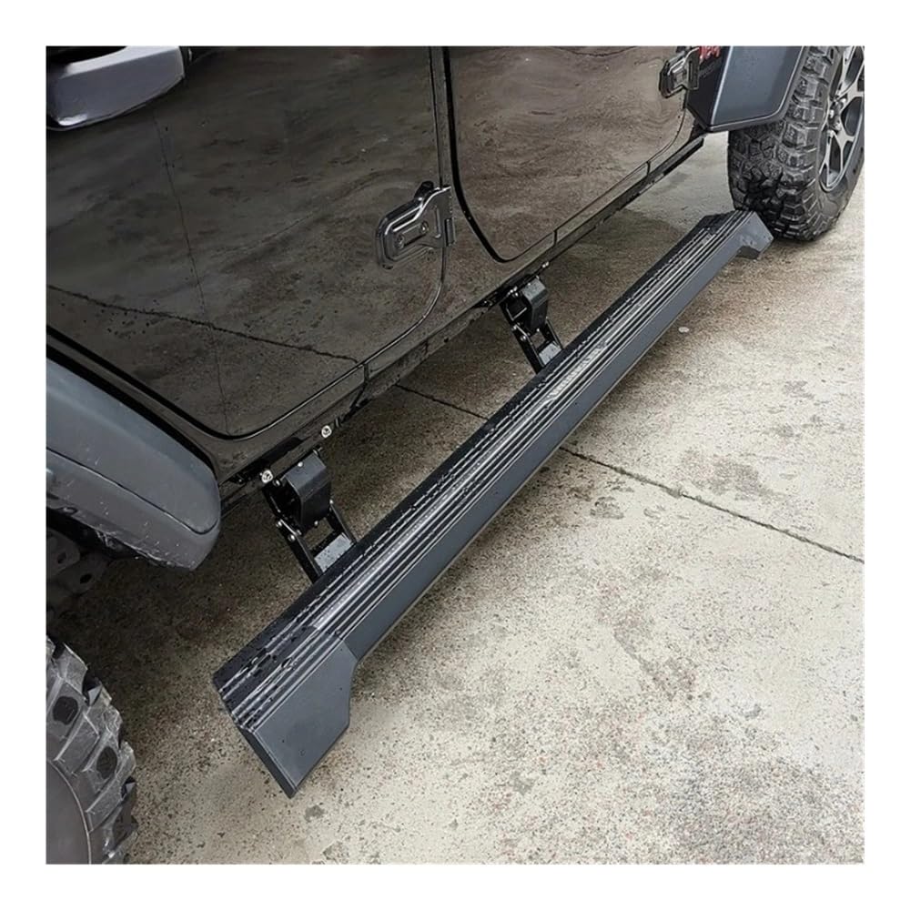 Escalones laterales retráctiles eléctricos premium compatibles con Jeep Wrangler JL 2018-2023 de 4 puertas | Estribos de despliegue automático con sensores de seguridad | Pasos Eléctricos Retrác