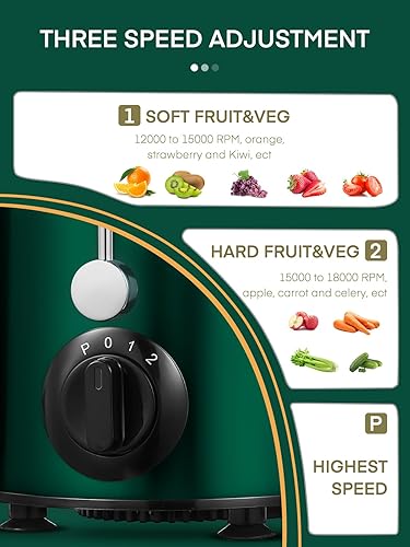 Miniatura 3 de Máquina exprimidora, exprimidor centrífugo HOUSNAT de potencia máxima, jugo de 800 W, canal de 2.559 in para frutas y verduras enteras, extractor de