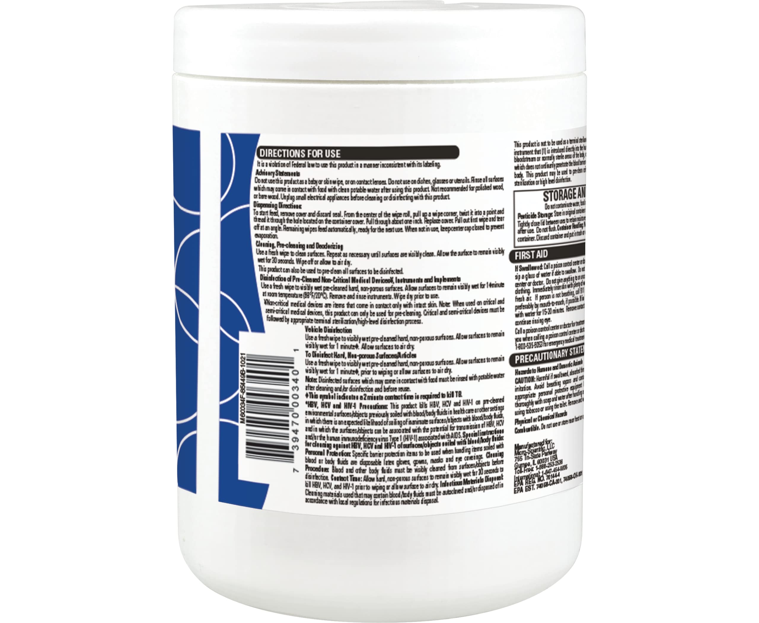 Micro-Scientific Opti-Cide Max Disinfecting Wipes 2 Pack - 320 Wipes - Hospital Grade EPA Registered Disinfectant Cleaner product thumbnail 5