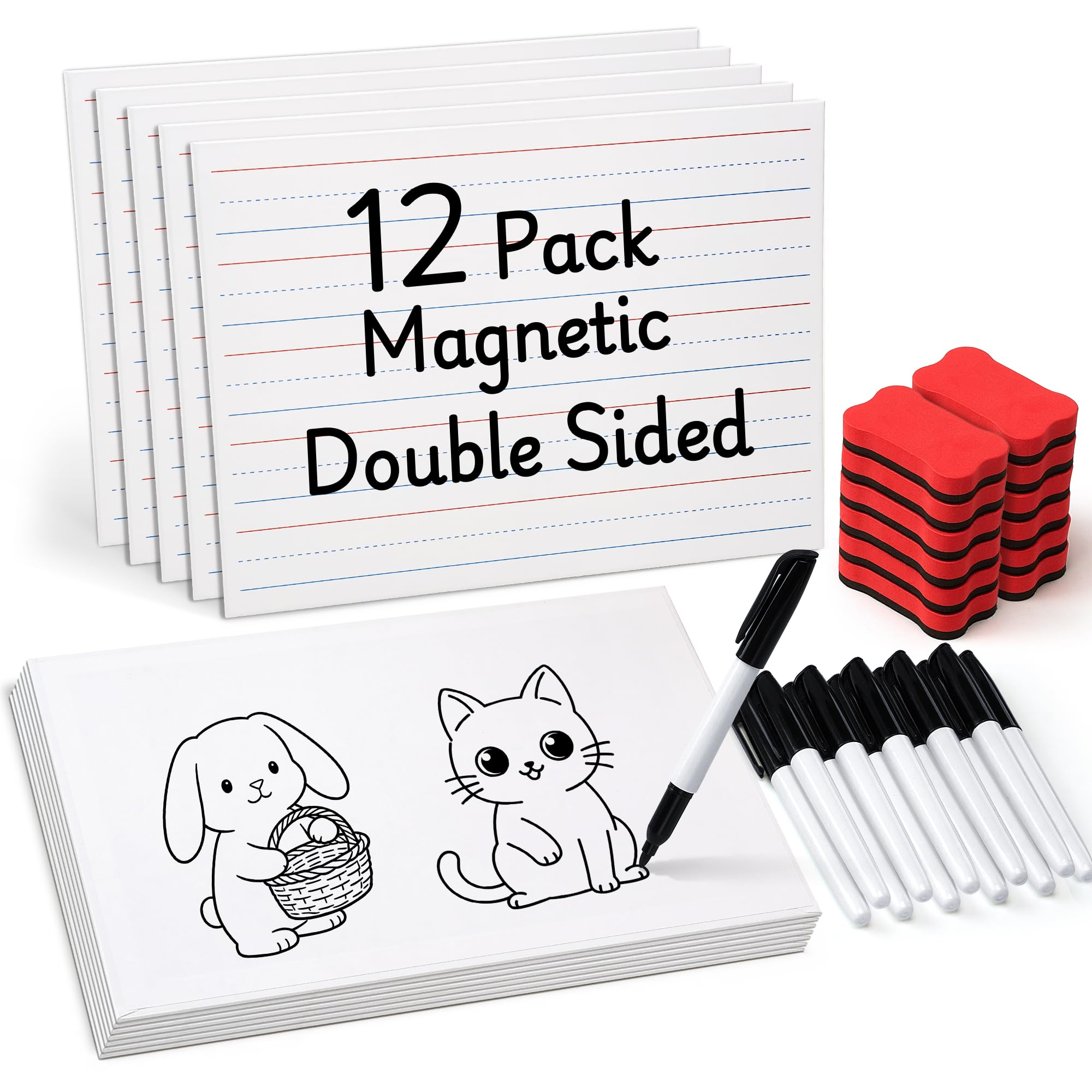 Amazon.com : GAMENOTE White Board Dry Erase, Small Magnetic Lined
