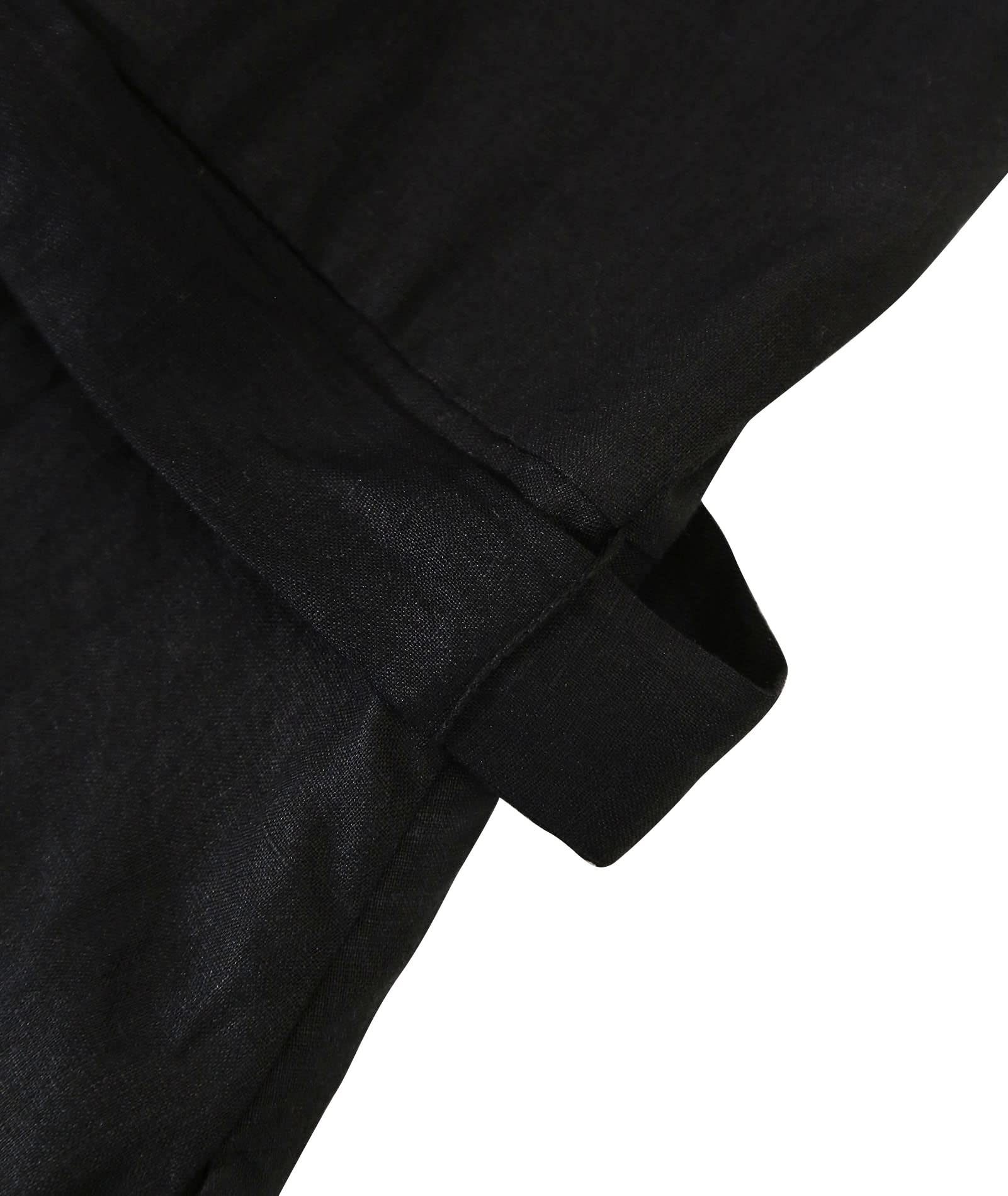 Amazhiyu Leinenkleider Damen Sommer Hemdkleid Blusenkleid Lang Mit Taschen