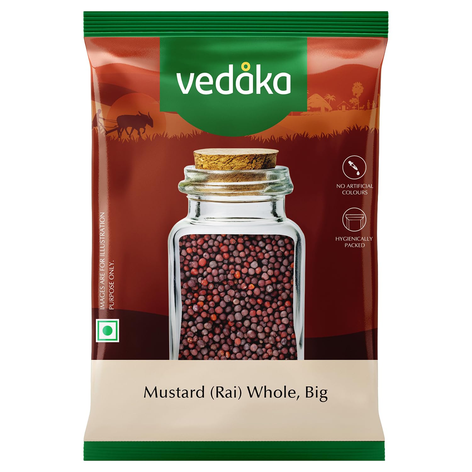 Amazon Brand - Vedaka Mustard (Rai) Whole, Big 200 g