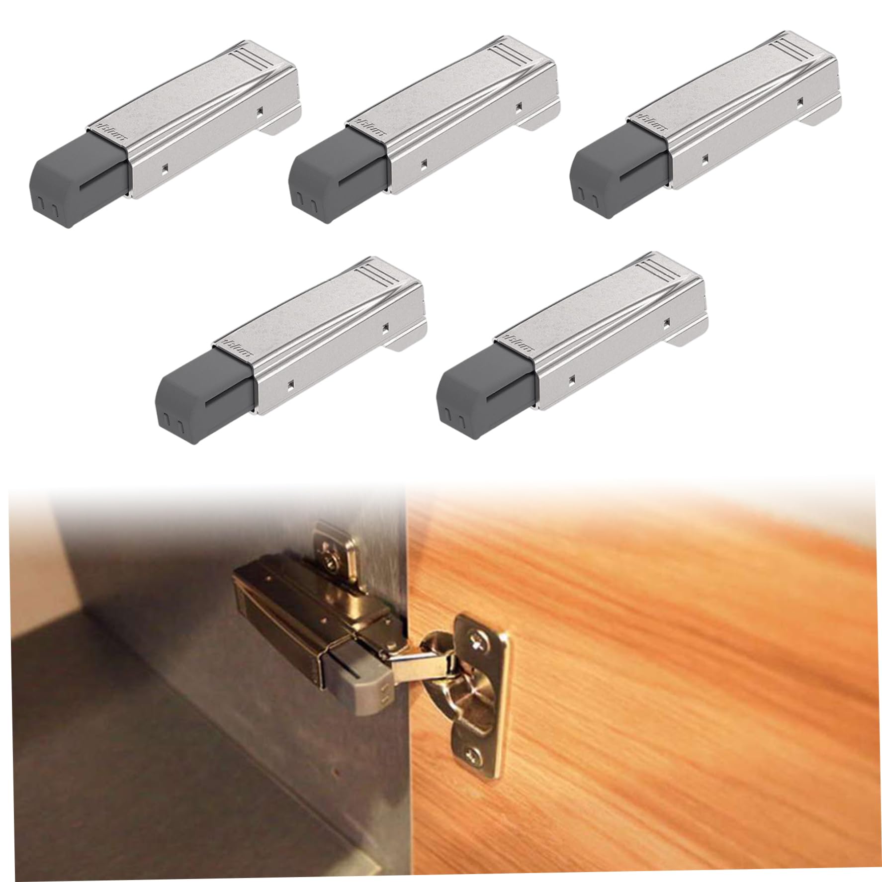 Soft Close Hinges, Soft Close Cabinet Door Damper 5Pcs Straight Arm Full Overlay Cabinet Hinges Cold-Rolled Steel for Doors, Slow