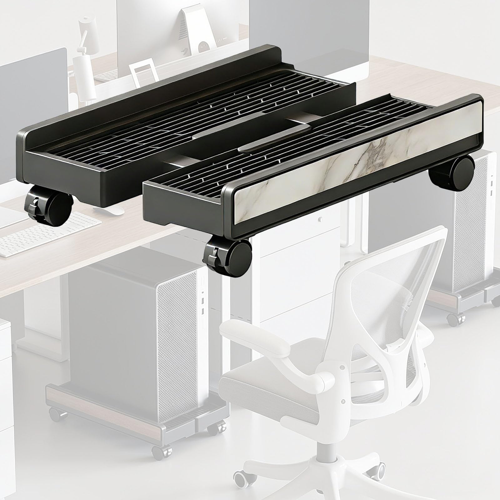 Support de chariot d'ordinateur réglable pour tour PC de bureau