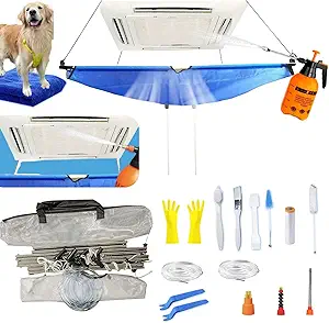 Mini Split Cleaning Kit Bag,Split Ac Unit Cleaning Bag Kit for Cleaning Wall-Mounted Air Conditioners and Duct Units(Blue, 21 PCS with Kettle, Size: 33-122 Cm 15.35-48 Inches