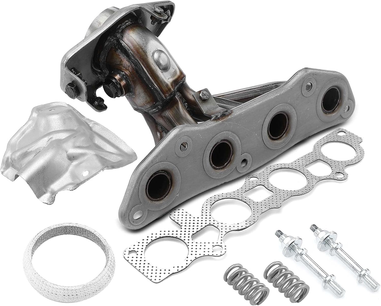 A-Premium Engine Exhaust Manifold Kit W/Gaskets & Studs & Springs [DOHC 4Cyl 1.6L] Compatible with Nissan Versa 2009 2010 2011, Replace# 14002EE00A