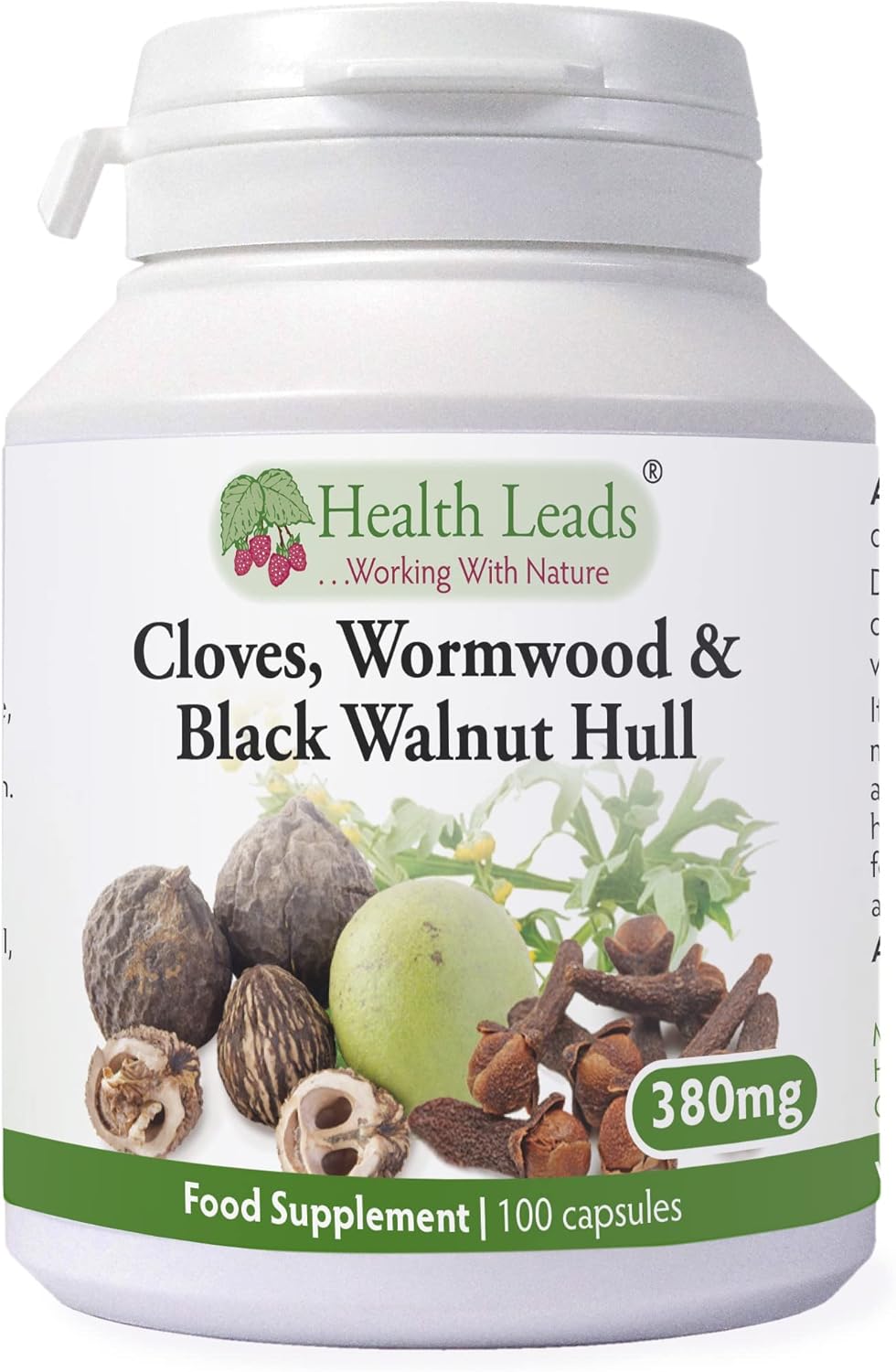 Cloves, Wormwood & Green Black Walnut Hull 380mg x 100 Capsules