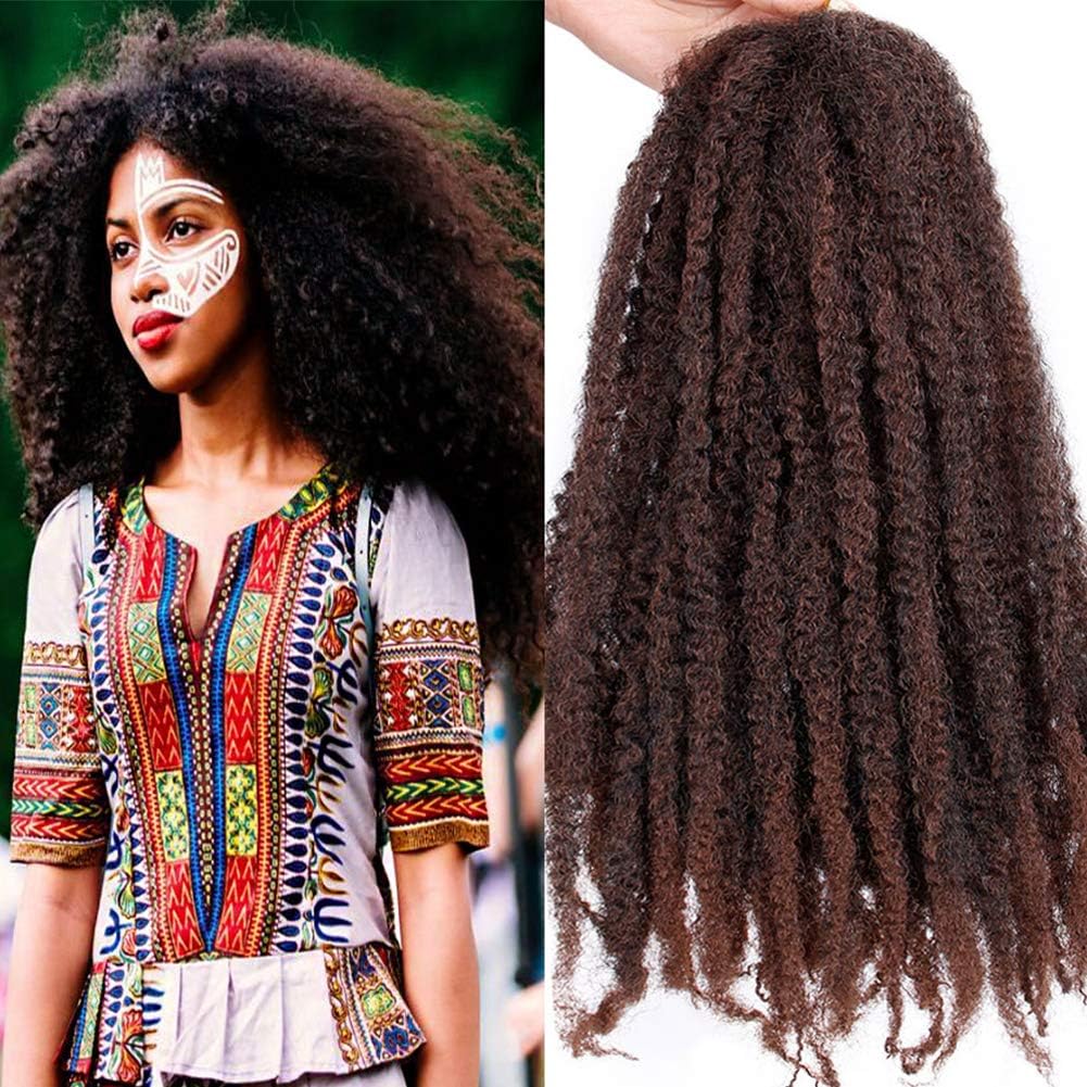 Marley Hair for Twist 3Packs/Lot Afro Kinky Curly Braiding Hair Extensions Synthetic Braids Crochet Hair 18 Inch Ombre Color (T30#)
