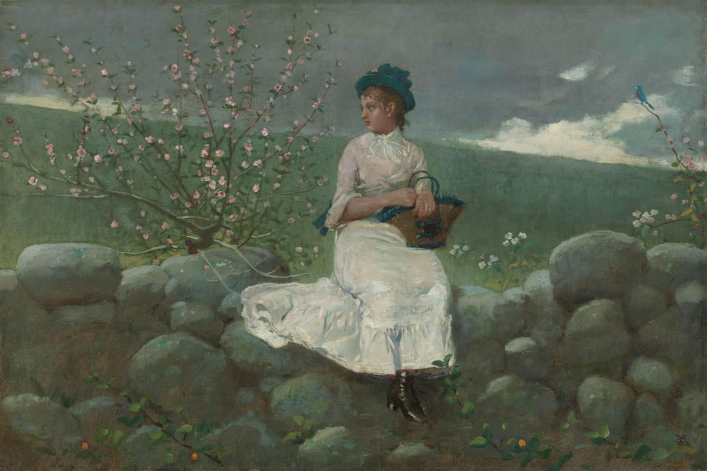 SERENDIPITP Vintage Wall Art Canvas Nordic Poster Canvas Print Picture Peach Blossoms by Winslow Homer Wall Art Poster for Home Decor 60x90cm