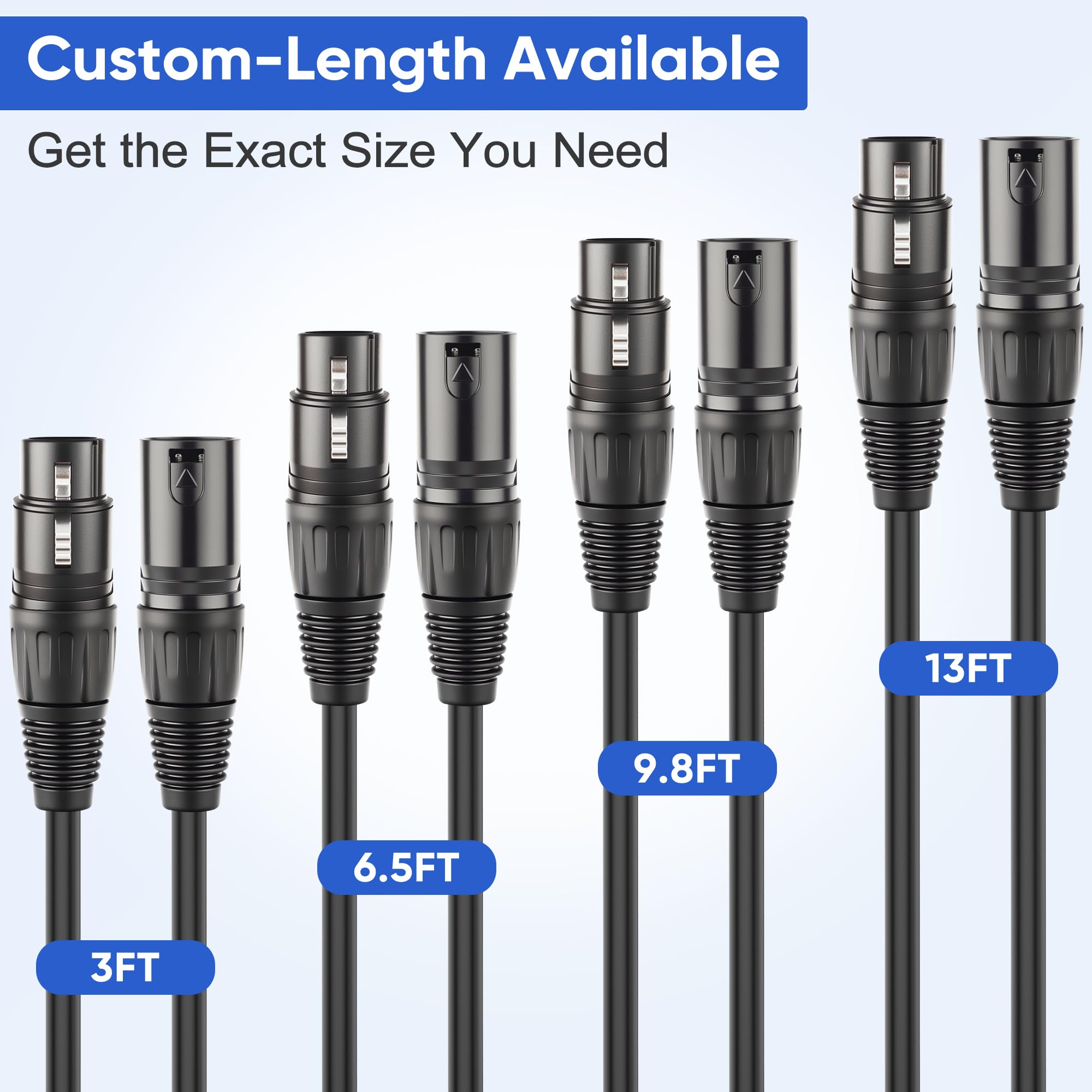 Cable XLR de 4 pines, 10 pies profesional de alta fidelidad blindado XLR macho a hembra, cable de conexión de extensión de audio equilibrado para auriculares y micrófono, cable de alimentación para