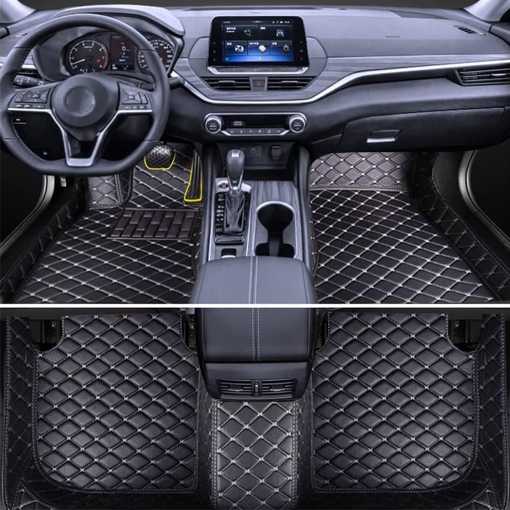 Custom Leather Car Floor Mats for V-W ID.4 / ID.4 CROZZ/ID.5 Coupe SUV 2021-(RHD), All-Weather Front Rear Row Carpet Set Waterproof Non-Slip Protection Floor Liners Auto Styling Accessories