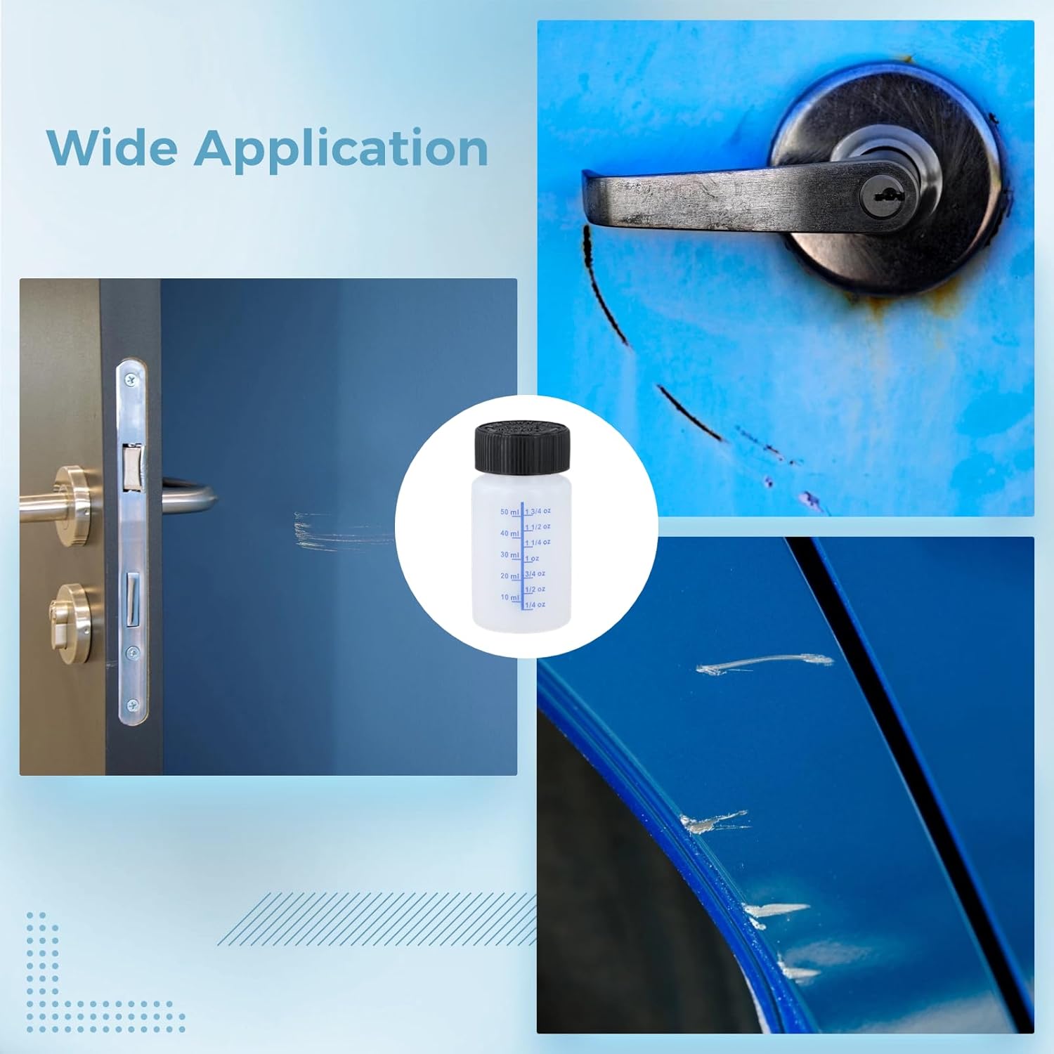 Lnrueg 60 Pcs 2 Oz Touch Up Paint Container - Empty Paint Touch Up Bottles with Brush, Safe Lids, and Mixing Balls for Fixing Car Scratches