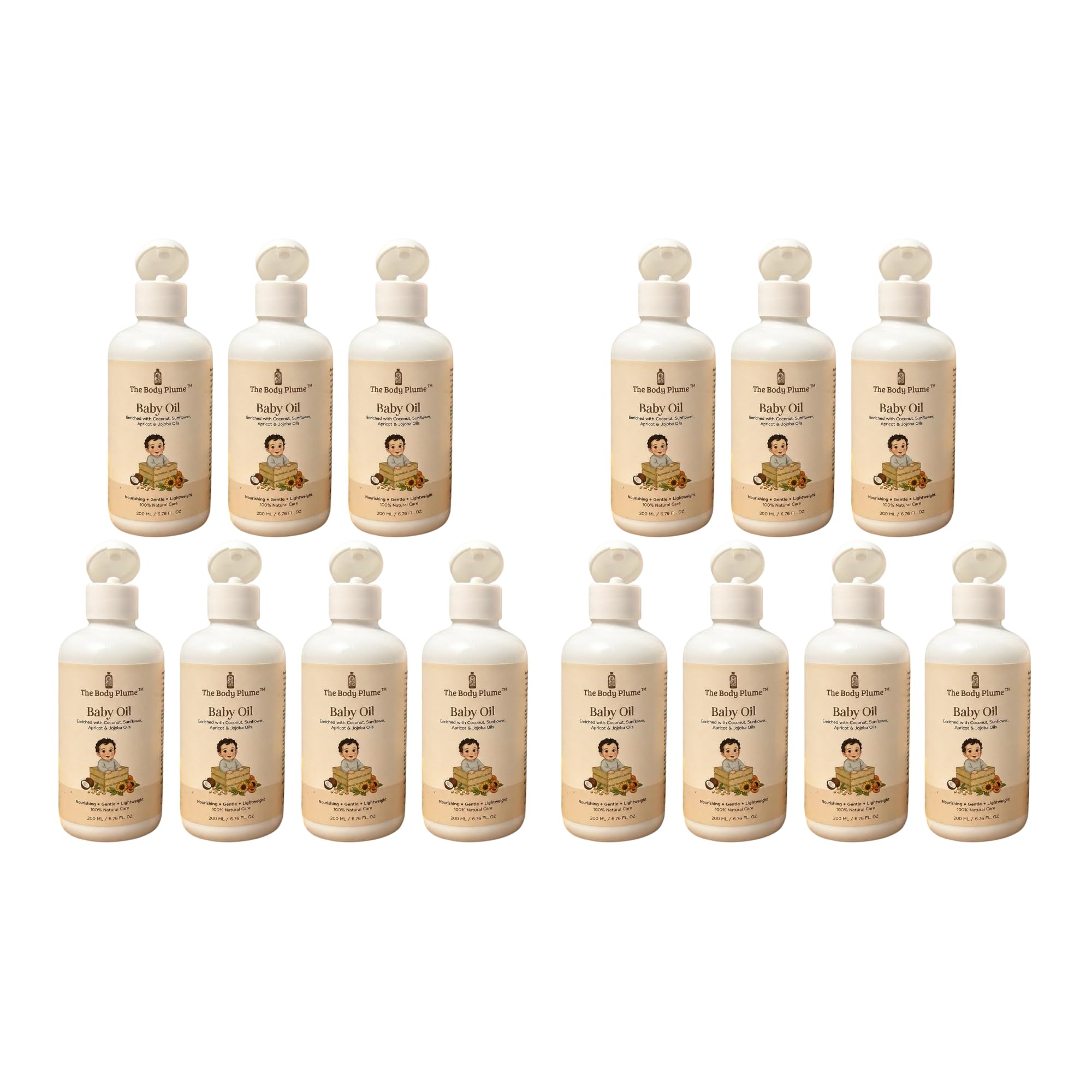 Baby Oil with Coconut, Sunflower, Jojoba & Apricot | 200ml | Lightweight Baby Massage Oil | Non-Greasy |Paraben, Silicone & Artificial Fragrance Free | Pack Of 14-image-17