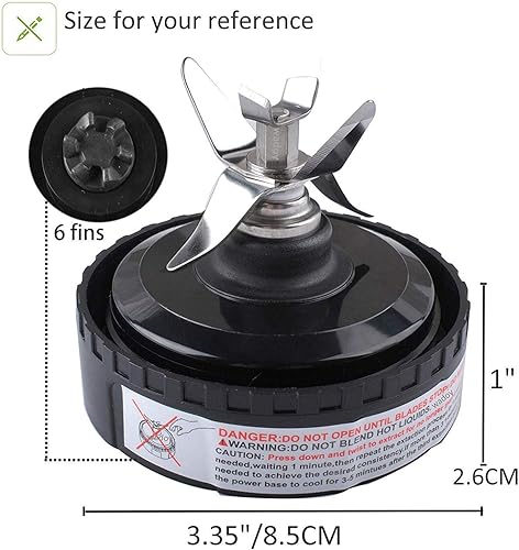 Miniatura 3 de 3 piezas de repuesto para juntas de goma de 2.5 pulgadas y 6 pines Nutri Ninja BL770 30 BL771 30 BL773 30 BL780 30 30 BL780 30 (NO para ninguna otra