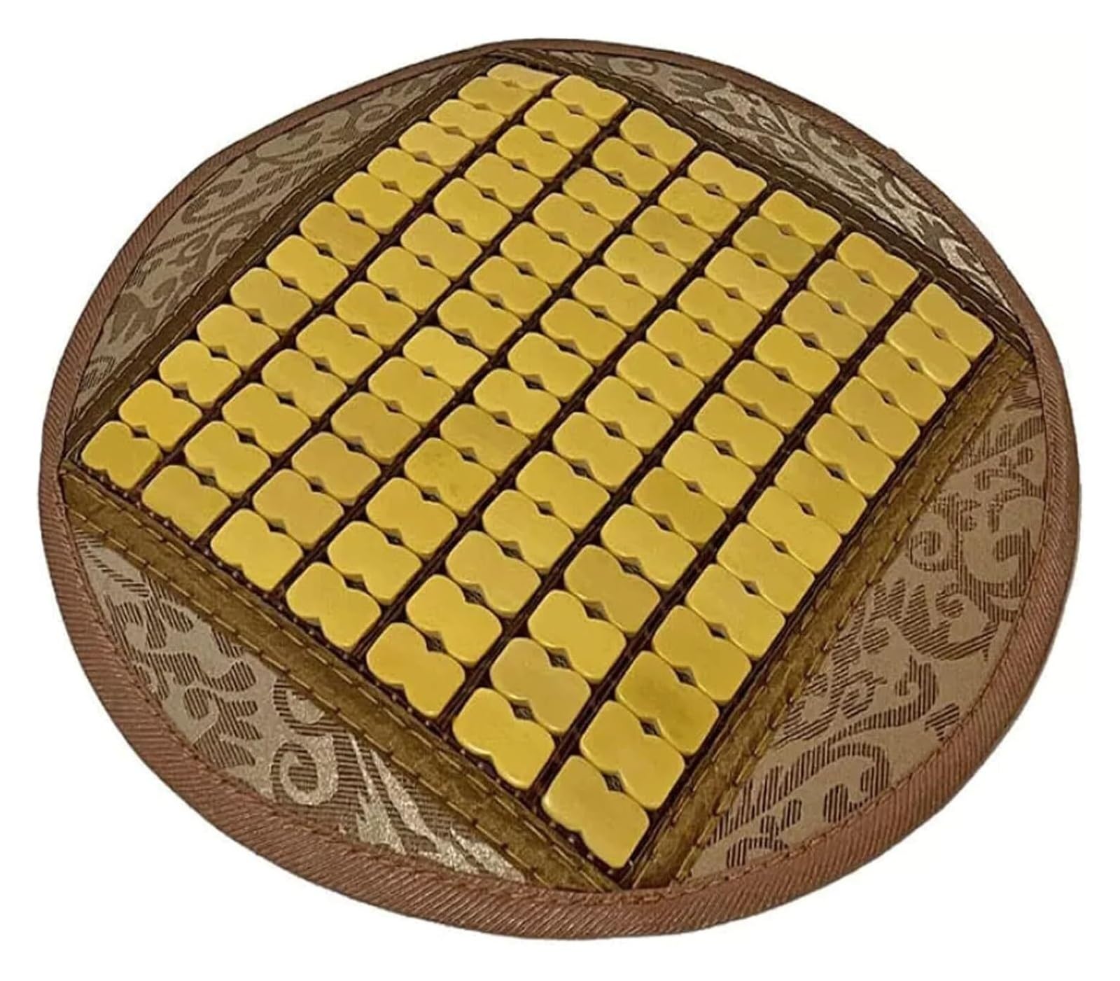 QCKNKMGG Cooling Bamboo Cushion Mat, Summer Bamboo Seat Cushion With Strap Multicolor Multiple Sizes(Yellow,45x45cm)