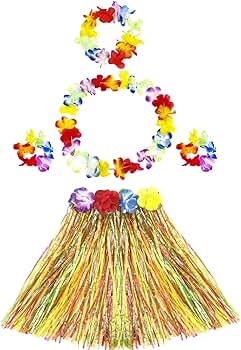 Amazon.com: Hikkcos 5pcs Elastic Hawaiian Hula Grass Skirt for