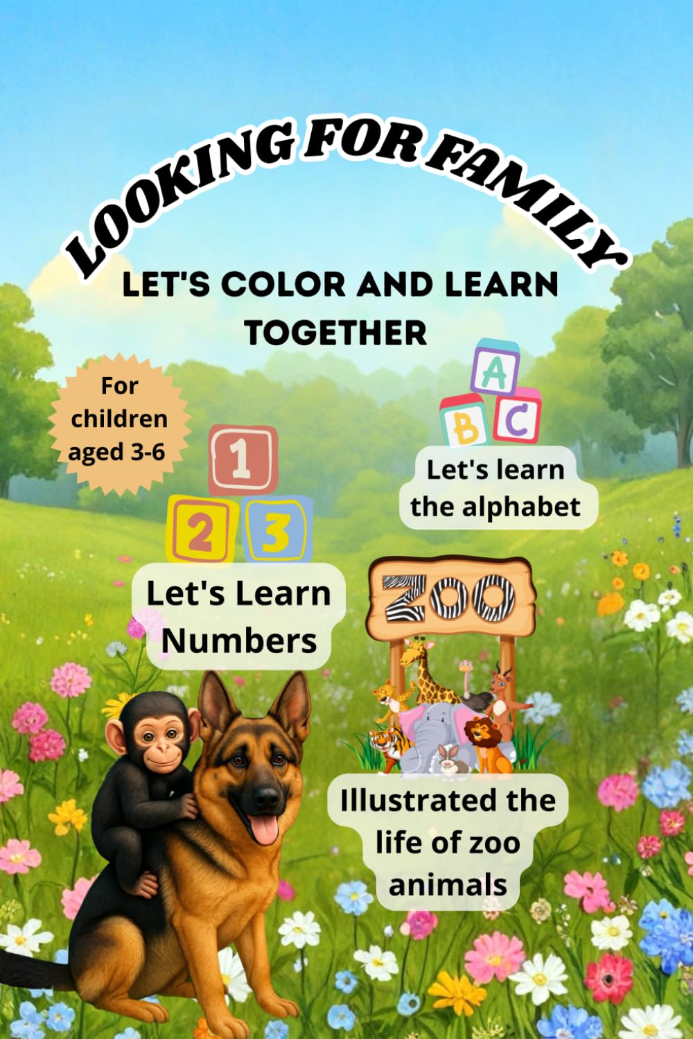 LOOKING FOR FAMILY: Let's Color and Learn Together aged 3-6