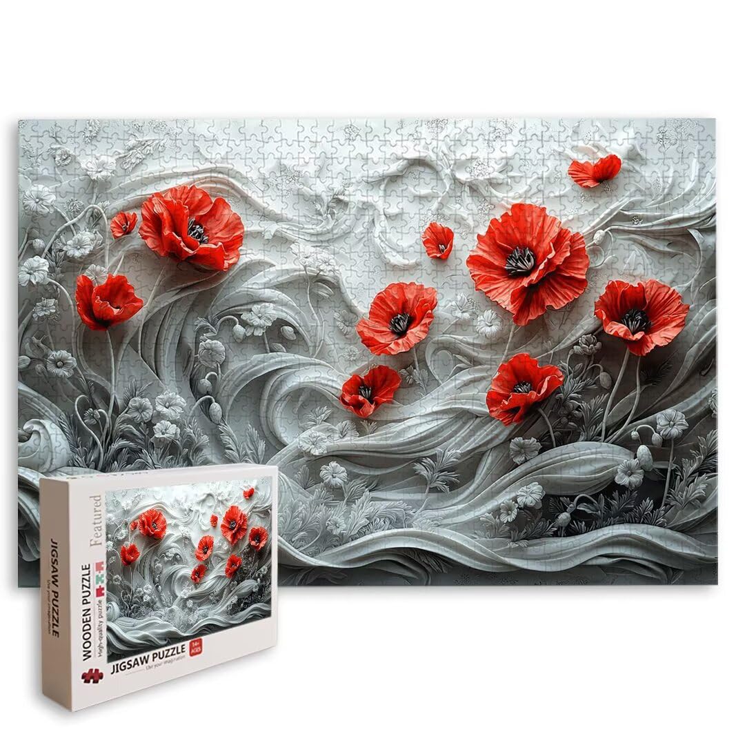 Puzzle 2000 Pezzi, Puzzle Papavero, Misura: 100x71cm, Regalo Donna -8741