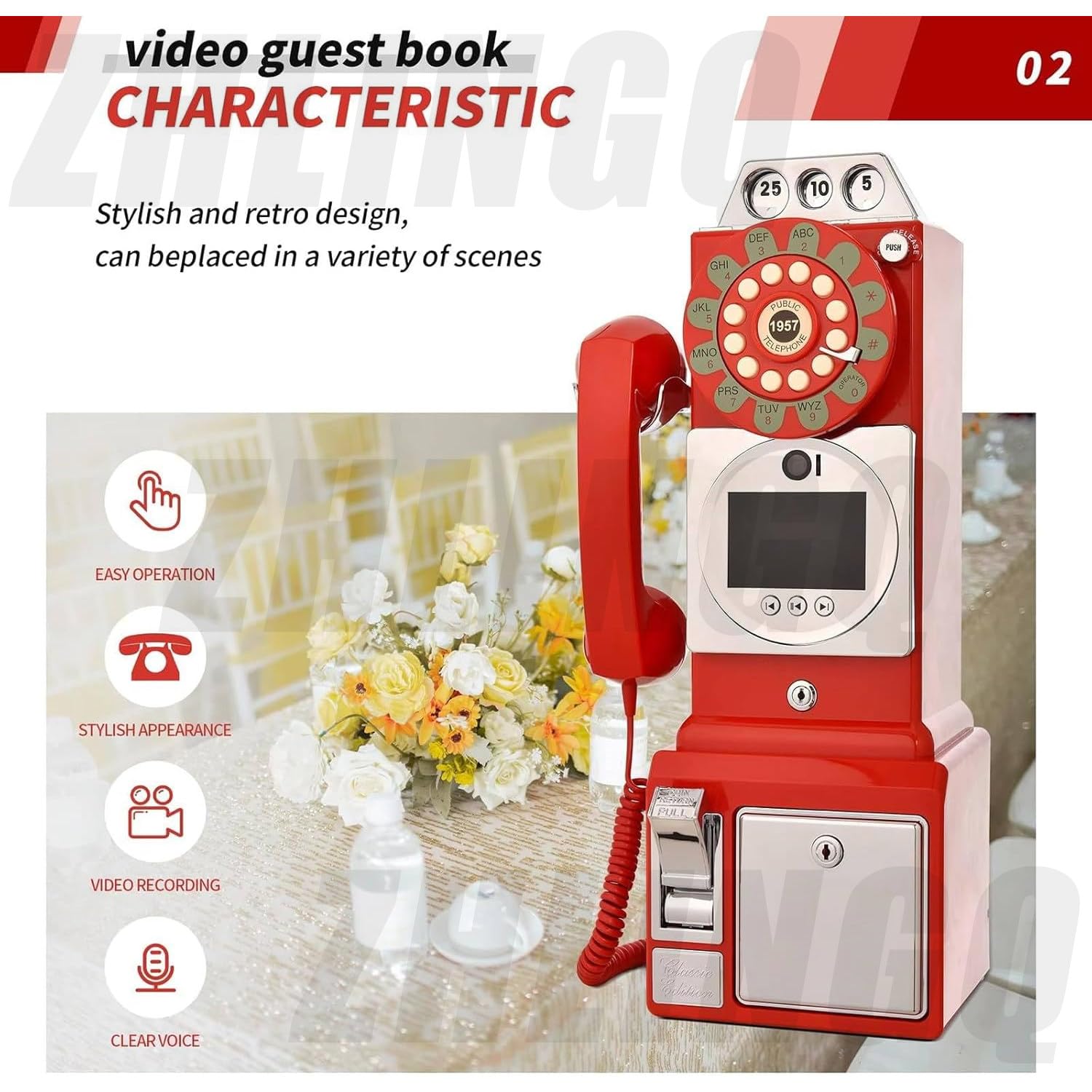 Libro De Firmas con Audio Y Video para Bodas, Libro De Firmas con Video HD 1080p, Libro De Firmas con Video para Teléfono De Bodas De 32g/64g con Grabación De Lente,32G-Black