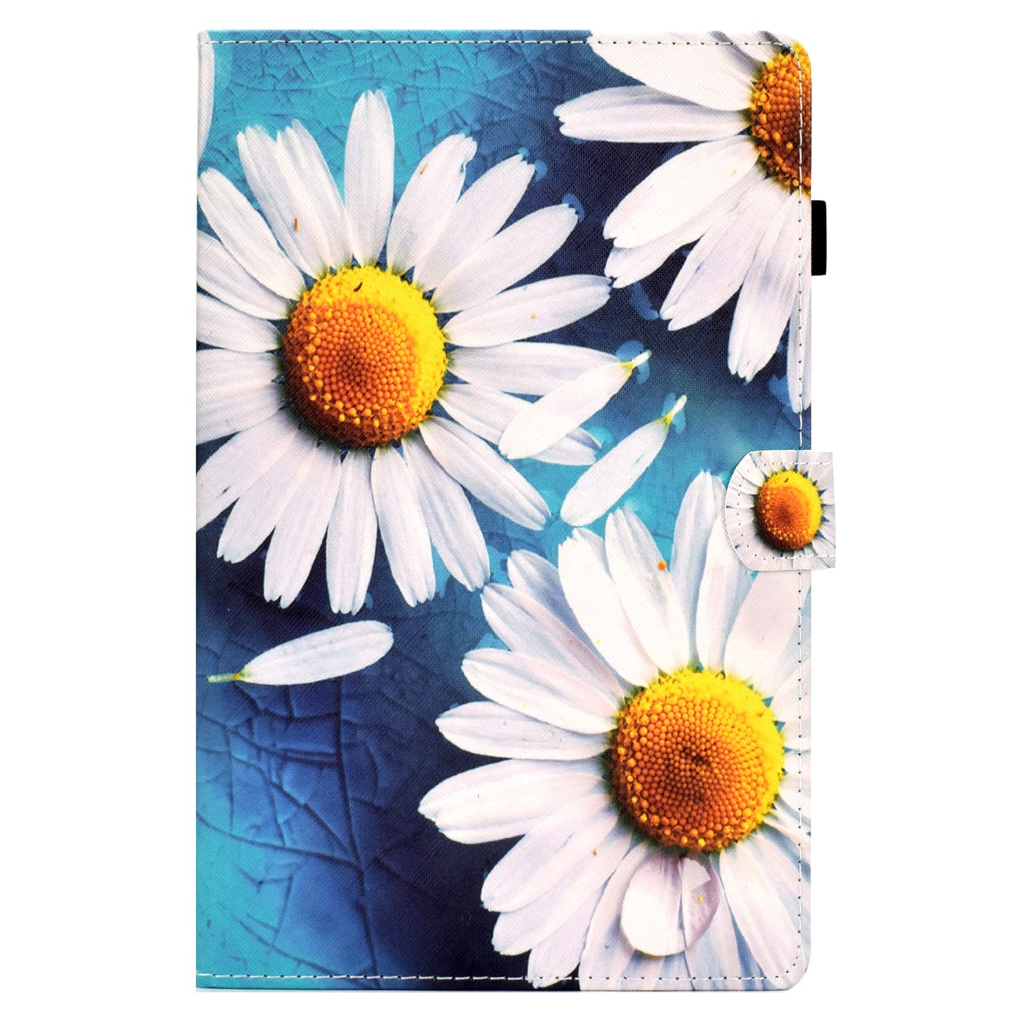 Bspring Case for Samsung Galaxy Tab A7 Lite 8.7” 2021 Case Slim PU Leather Flip Wallet Stand Cover with Card Holder Magnetic Clasp for Galaxy Tab A7 Lite 8.7 inch SM-T220/T225/T227 Tablet,Flower