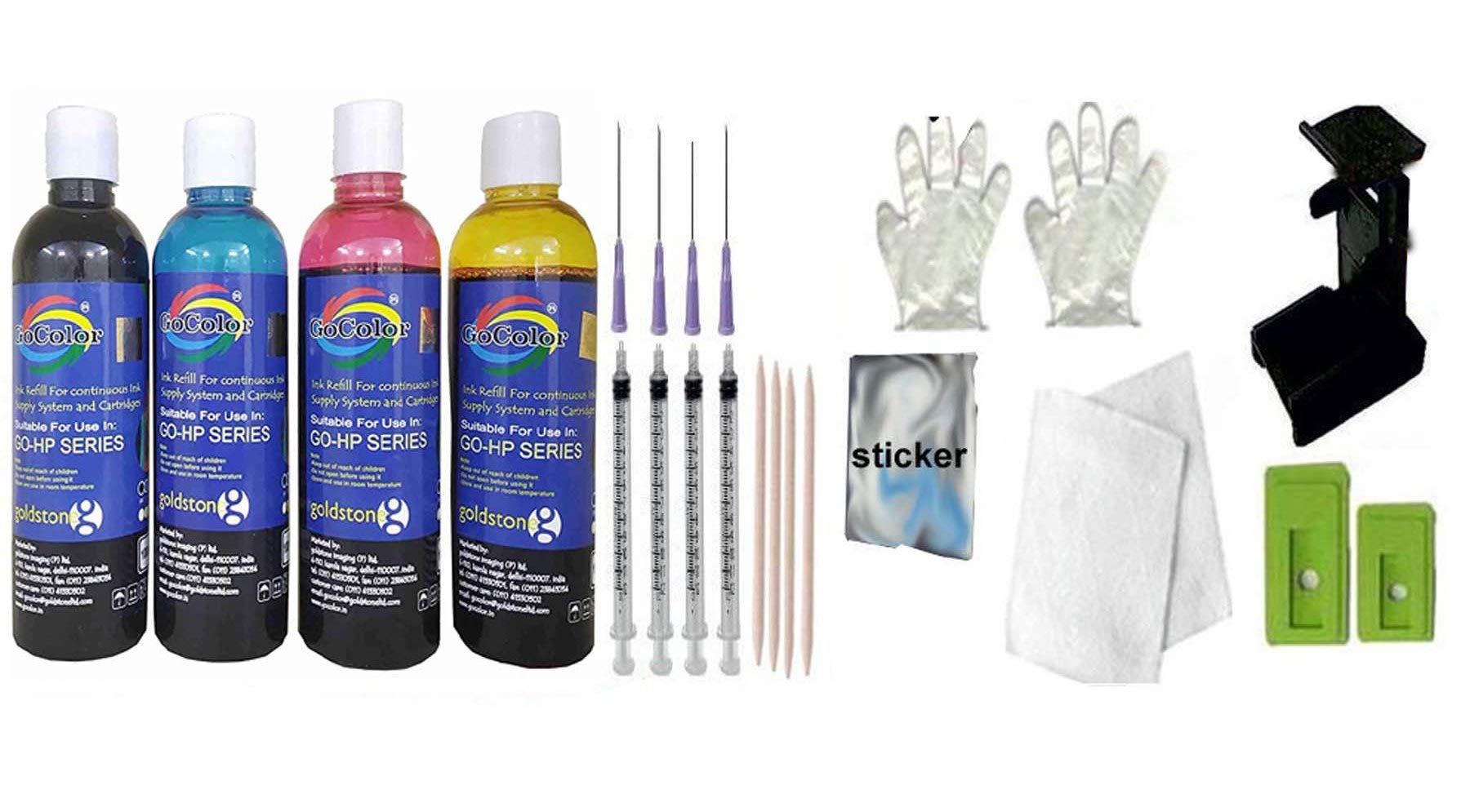 GoColor The Complete Refill kit for GOHP 2131 Printer (100 ml X 4 Color Bottle & Complete Accessories) (B0769YH4C1) Amazon Price History, Amazon Price Tracker