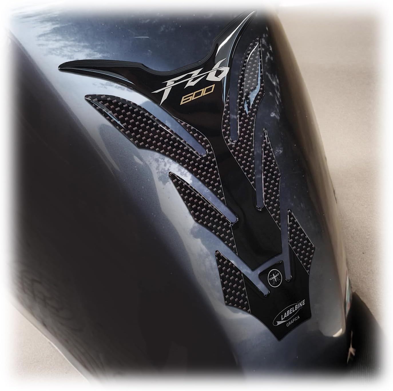 labelbike - 3D Sticker Motorcycle Fuel Tank Pad Protection and Decoration in Resin Compatible with Yamaha FZ6