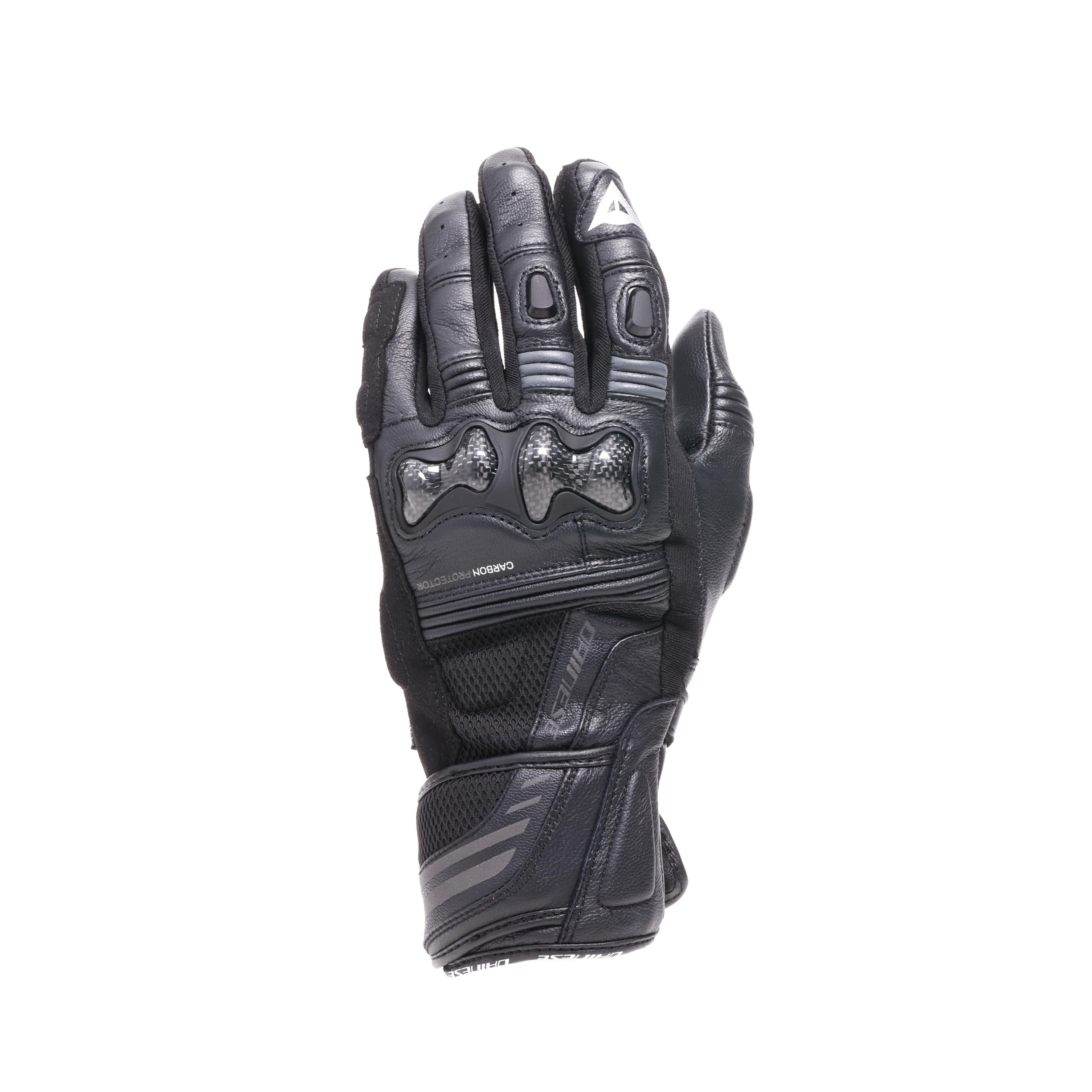 Dainese Reacto Carbon Long Gloves Wmn - Guanti Moto Lunghi Donna in Pelle con Protezione Nocche in Carbonio e Rinforzi su Dita Smart Touch Donna