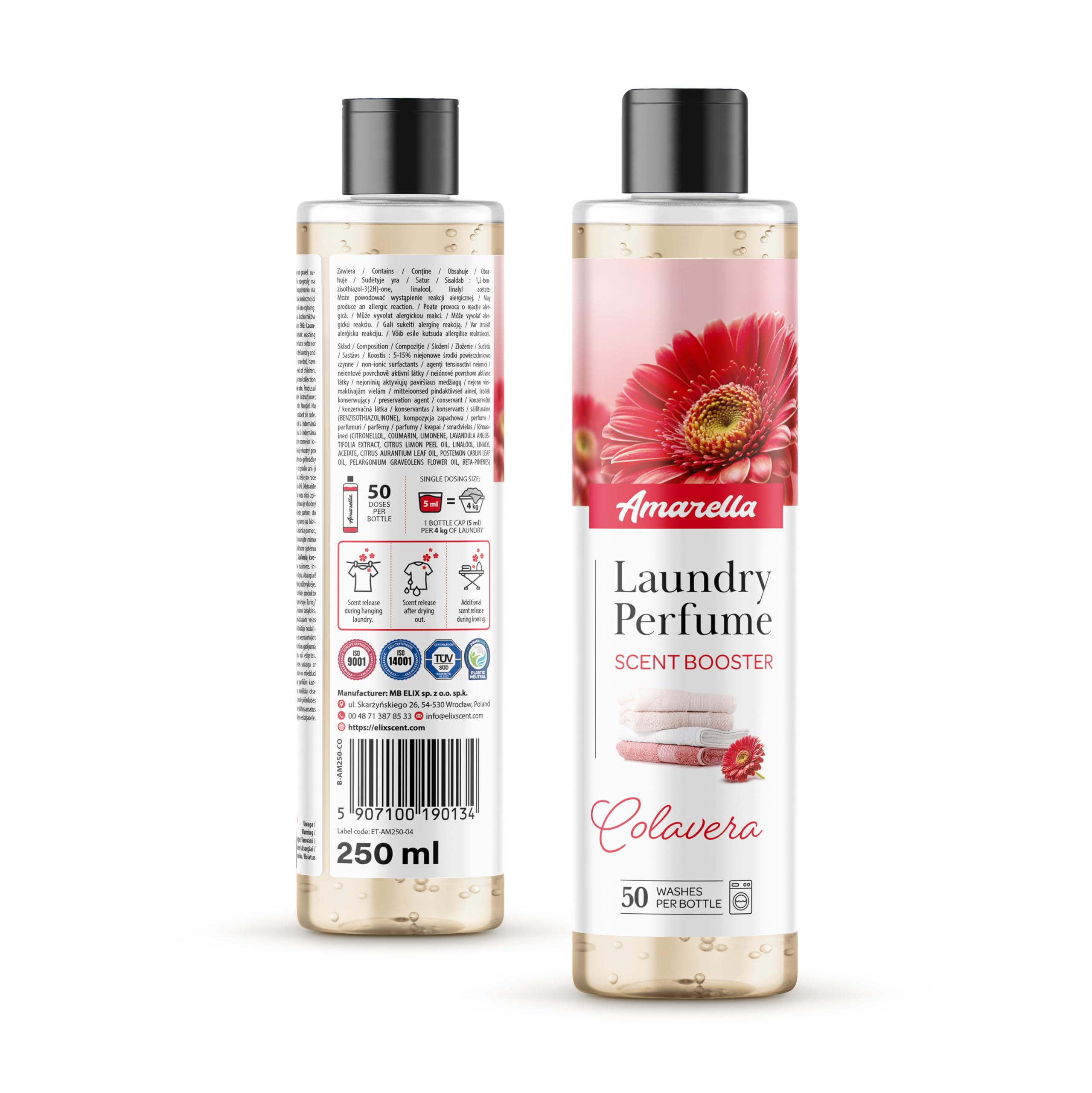 AMARELLA Wäscheparfum Set 3×250 ml – Duft Mix Classic + Floralis + Colavera - Konzentriertes Wäscheduft-Konzentrat für Textilien, 0,75 L (ca. 150 Wäschen)