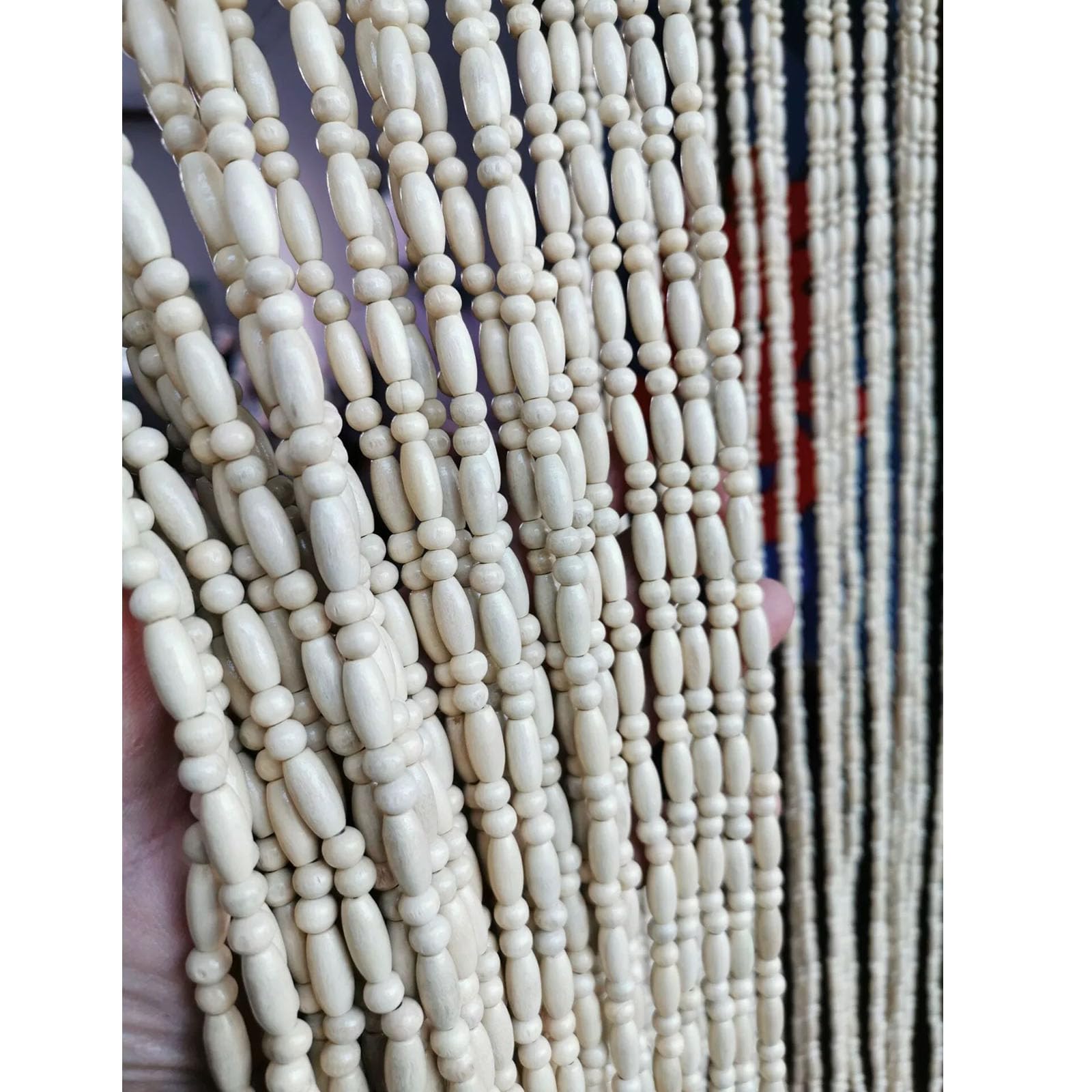 XINGWANGG Natural Wood Beaded Curtains for Doorways,Room Divider String Curtains,for Door Living Room Bedroom Hallway Window Hanging Decoration,Width x Height (Wood,130cm x 200cm(66 Strands)