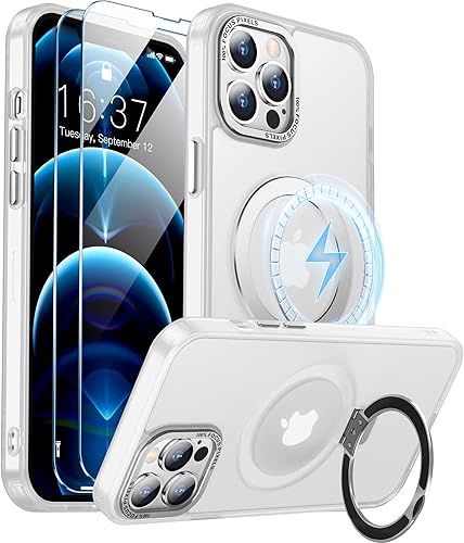 Miniatura 8 de femrit Funda magnética para iPhone 12 Pro Max, compatible con MagSafe 2 protectores de pantalla de vidrio templado mate translúcido Funda de grado